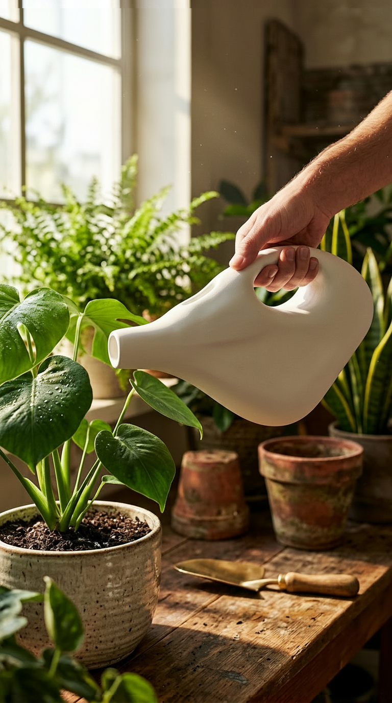@2 put this watering can design into context. @1 clean highlights, deep contrast. bone line defined. smooth sanded finish, defined lines. relaxed grip. nourishing feeling invoked.png