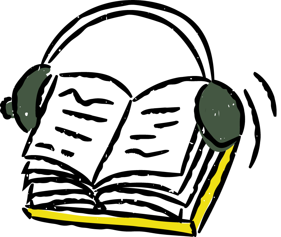 A pair of black sunglasses with yellow temples placed on a black surface with white specks.
