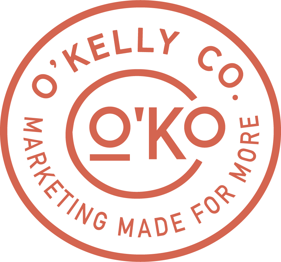 Circular logo with the text O'Kelly Co. at the top, O'KO in the center, and 'Making made for more' at the bottom.