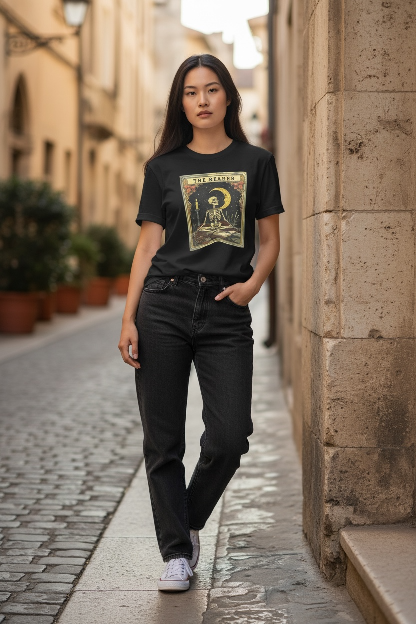 The Reader Skeleton Graphic Tee