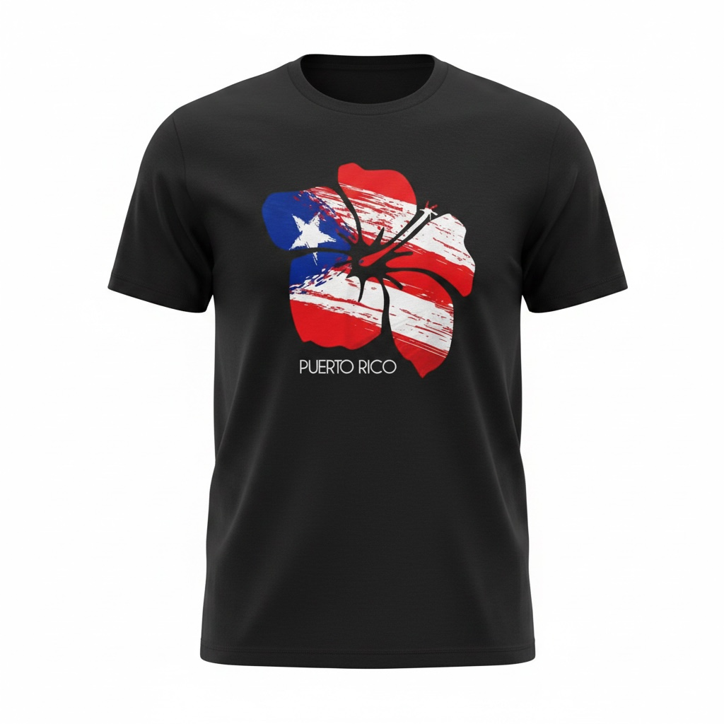 Puerto Rico Flower Graphic Tee