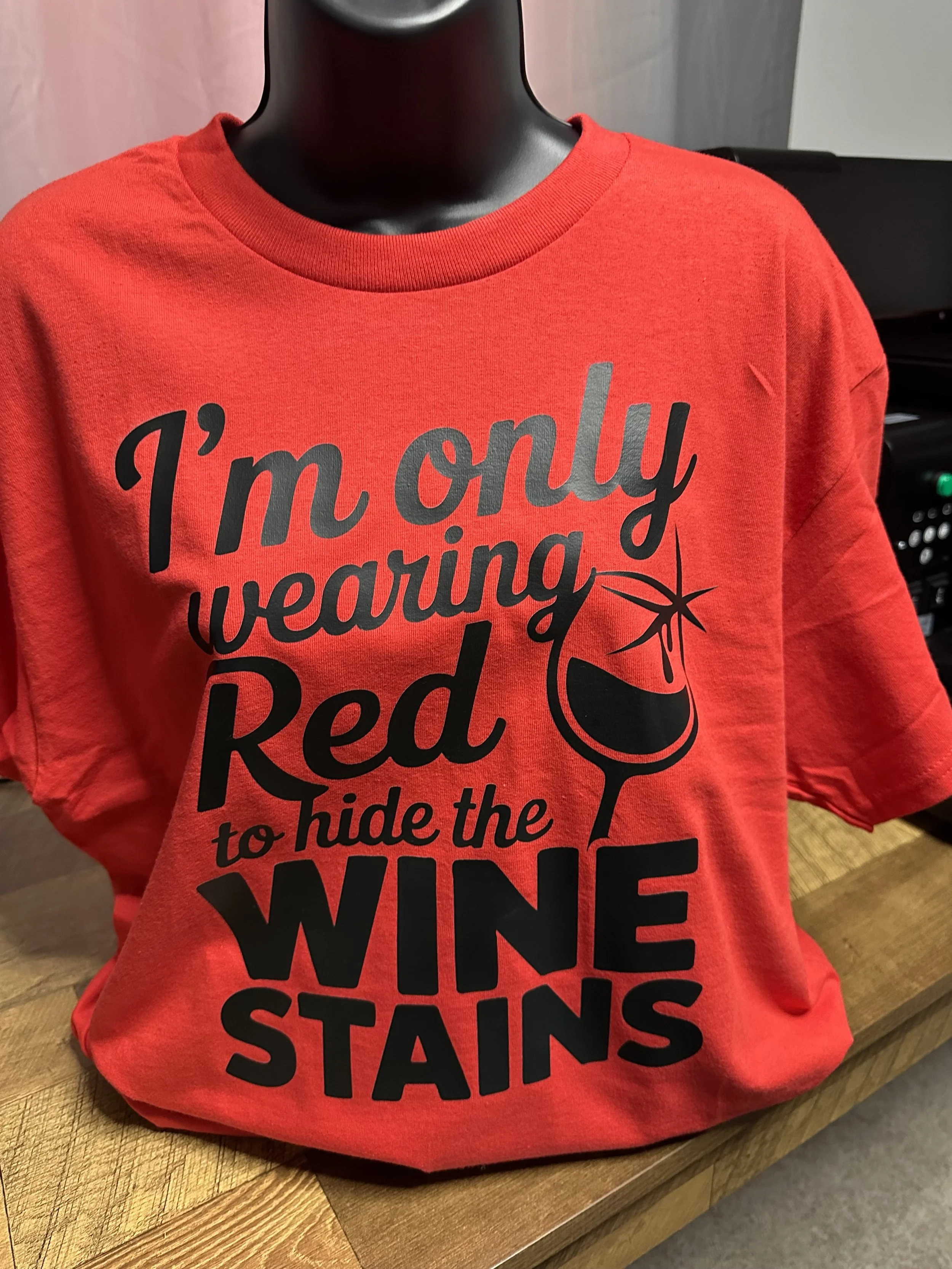Bold Red Wine-Stain T-Shirt