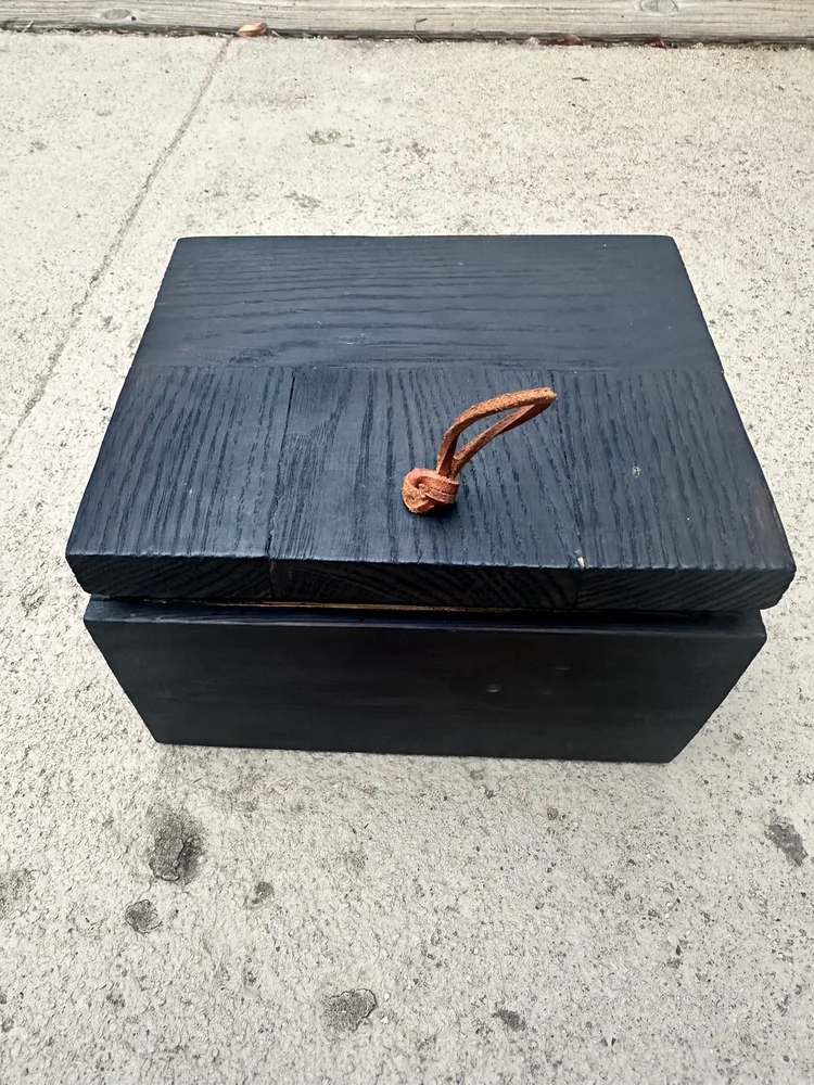Black yakisugi mini trash bin