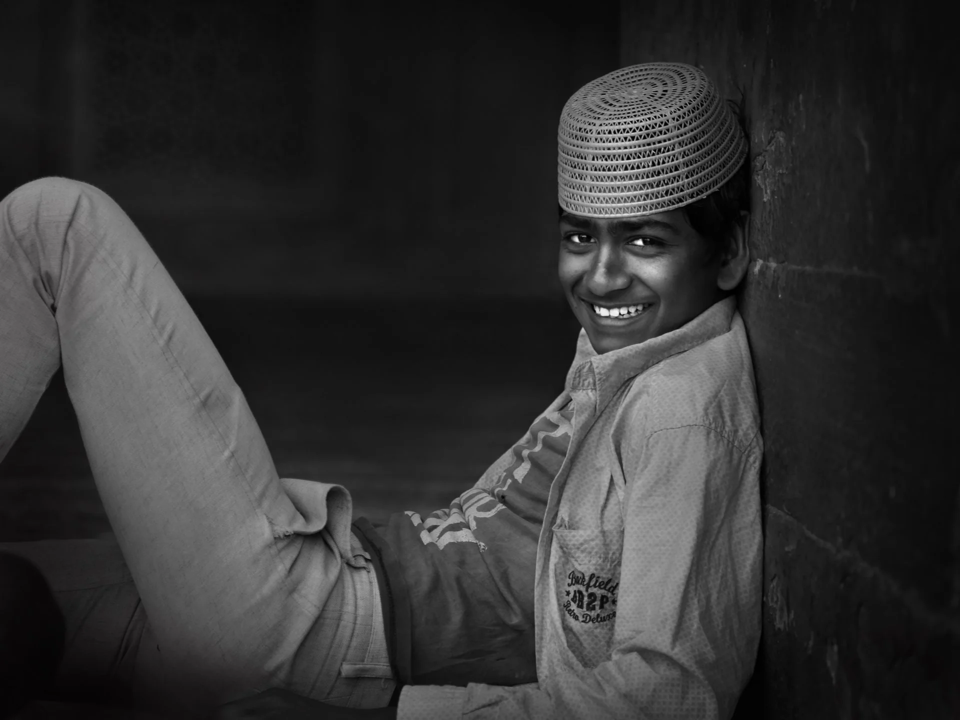 Close-up portrait of Indian boy, India