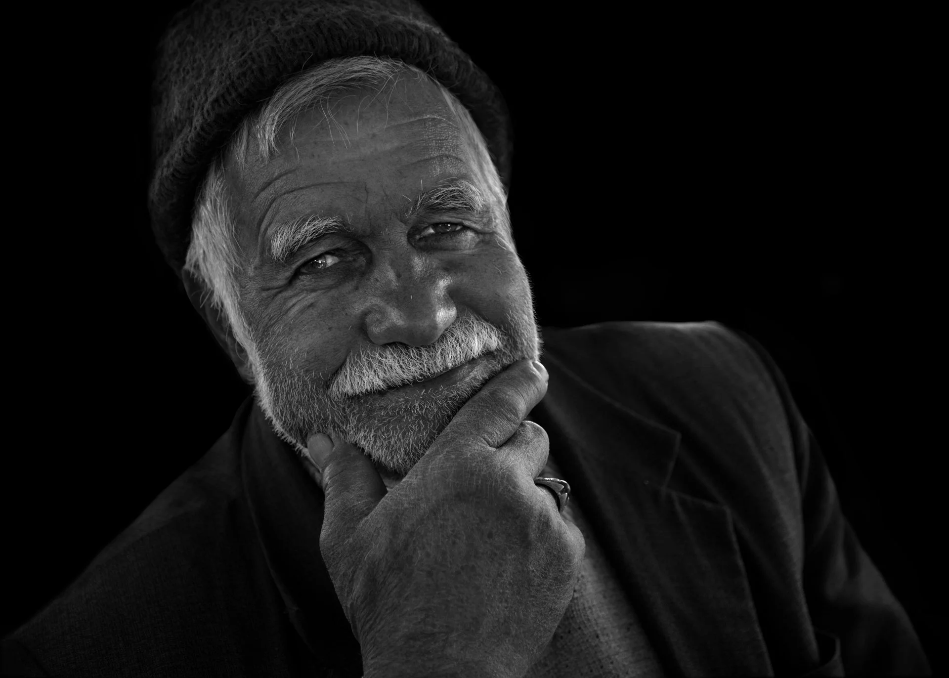 Close-up portrait of Iranian man
