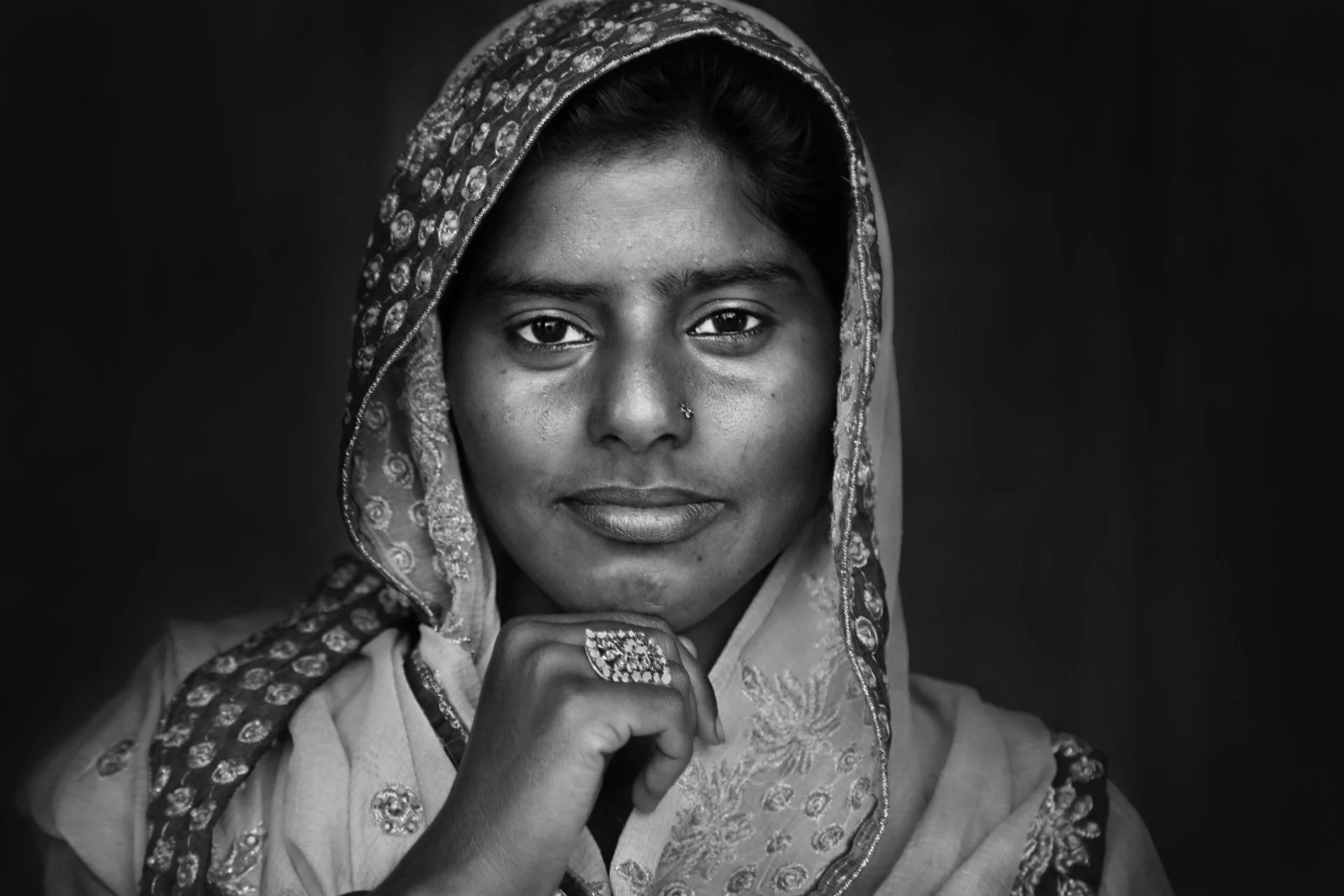 Close-up portrait of an Indian girl,