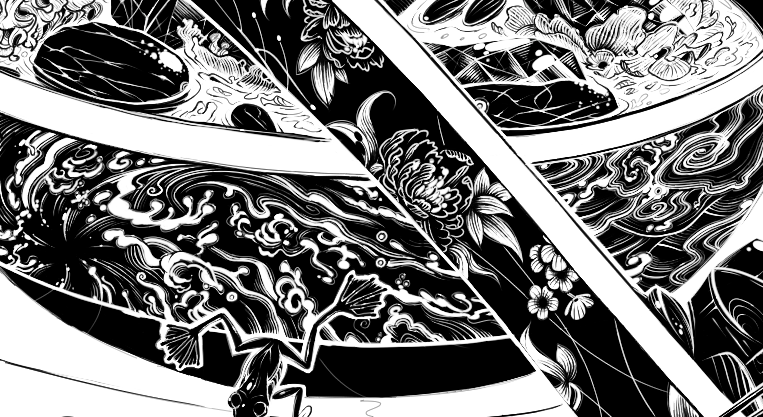 in progress shot of chinese-style waves on a soup spoon holding chinese dessert