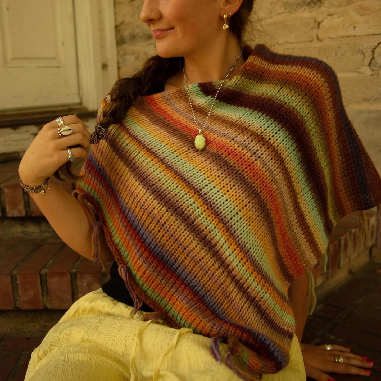 introducing the SEDONA PONCHO .☘︎ ݁˖
available this friday (may 23) in the restock!! 

all striped ponchos will be restocked ⋆˚꩜｡