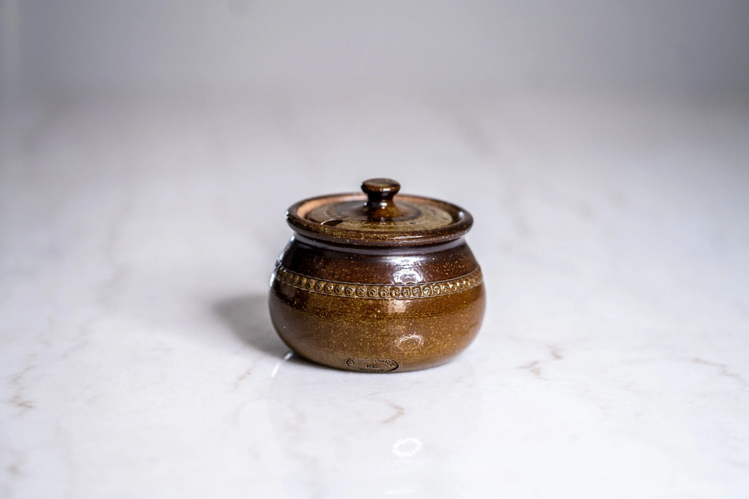 Vintage Bendigo Pottery Epsom Ware Lidded Jam/Honey Pot - Ken Campbell
