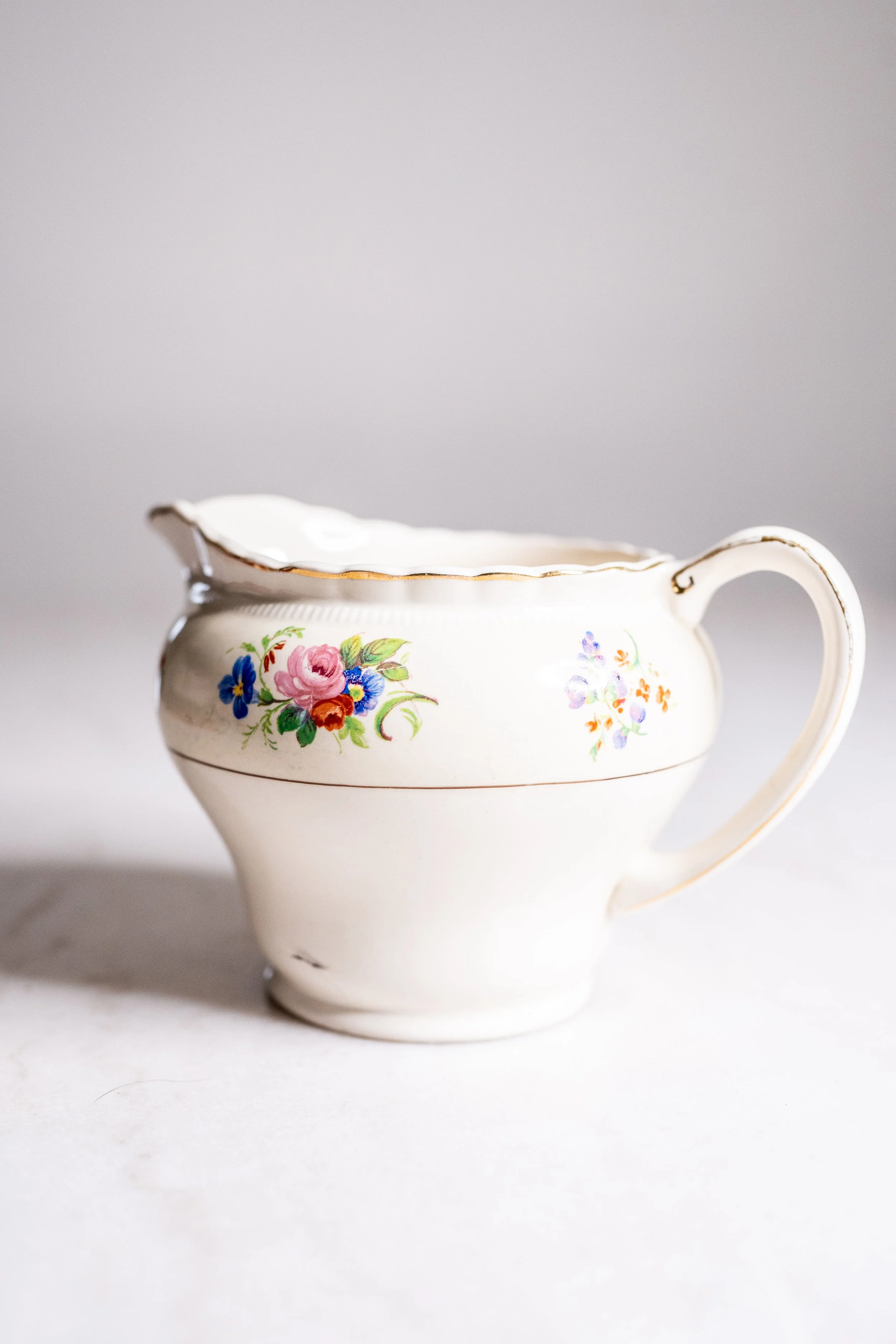 1930s J&G Meakin Staffordshire Floral Ironstone Milk Jug