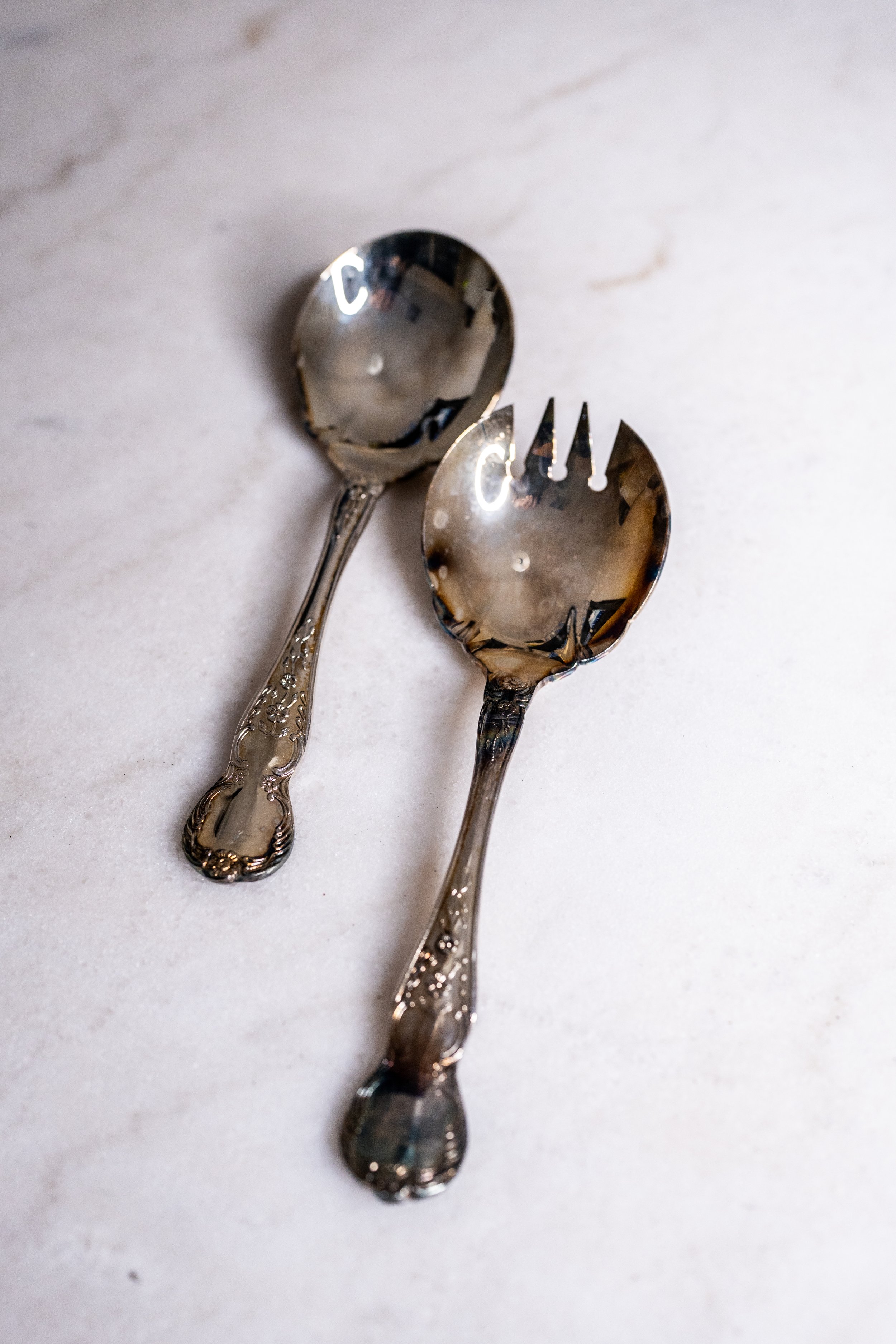 Vintage Rodd Australia "Camille" Silver-Plated Salad Servers Set