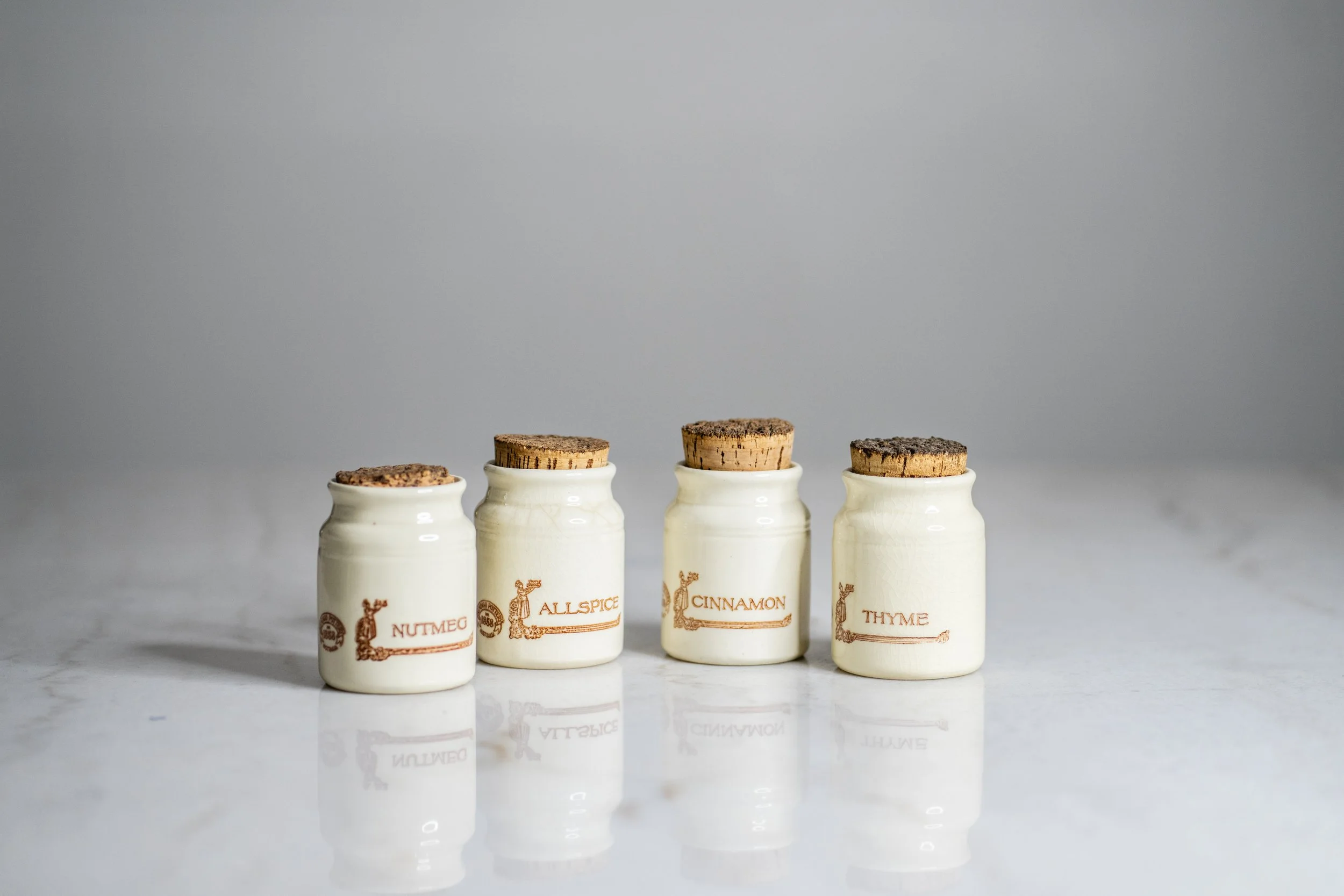 Vintage Bendigo Pottery Heritage Australia Spice Canisters Set of Four