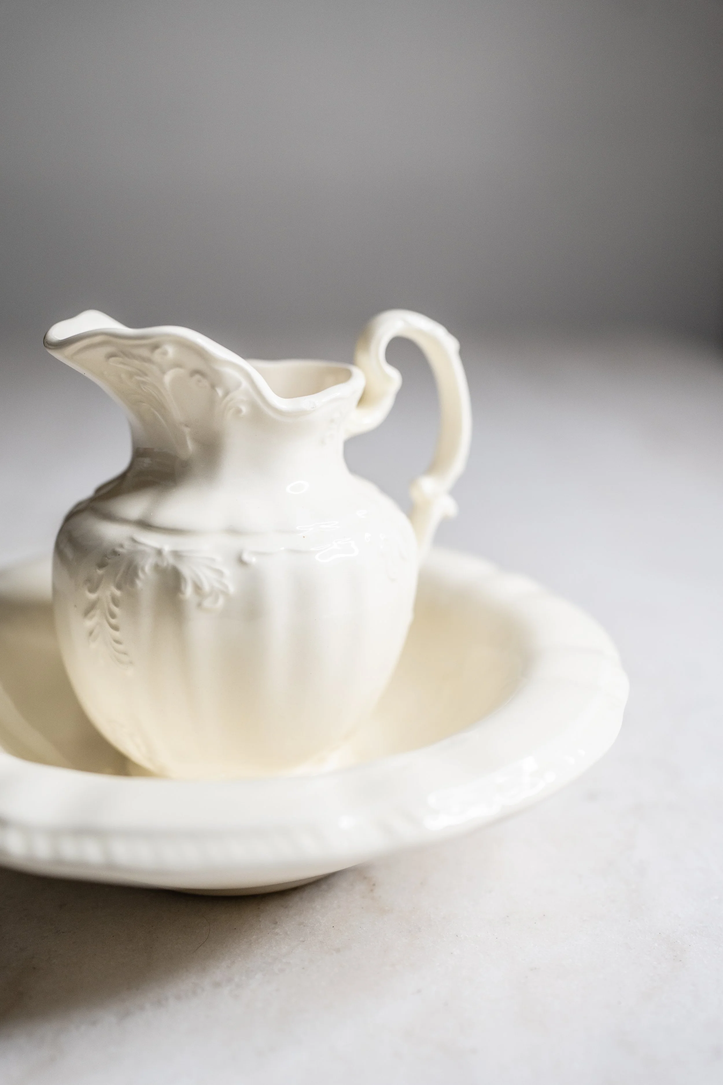 Vintage Provincial Floral Miniature Jug and Wash Basin Set