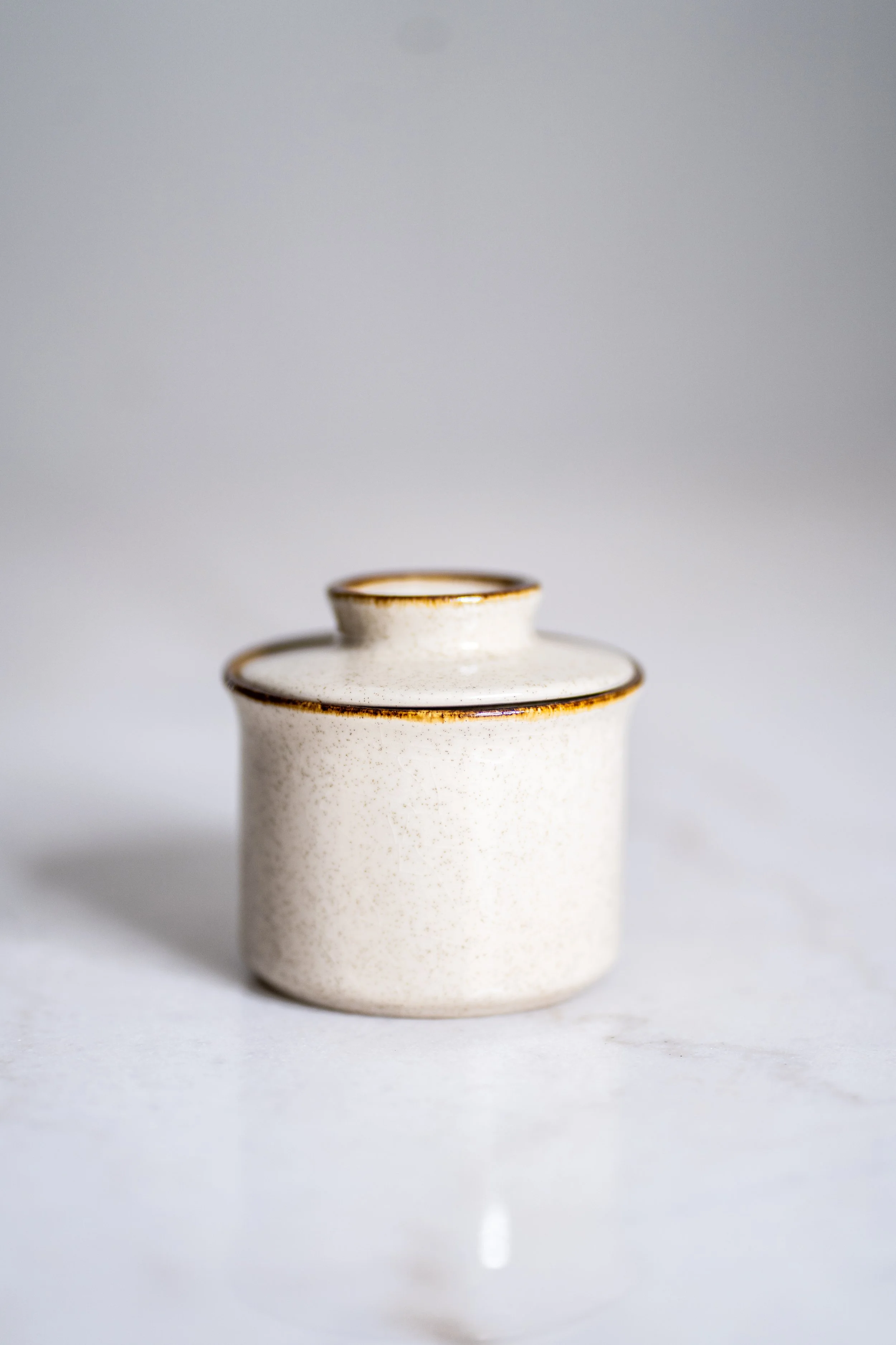 Stoneware lidded mug from Japan