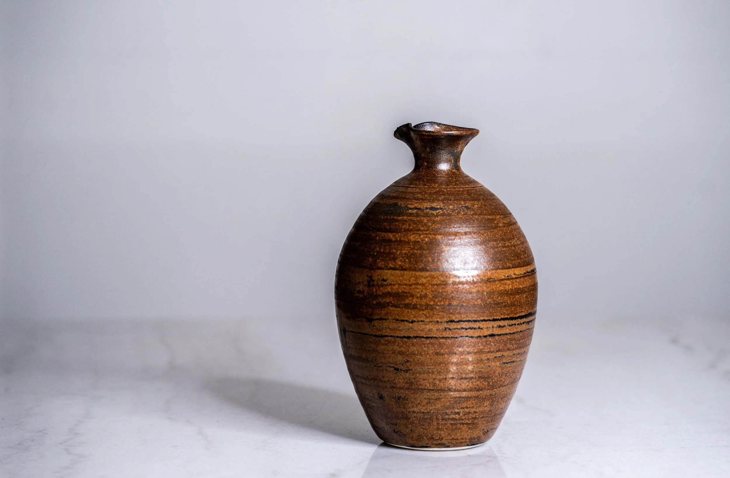 Large Vintage Handcrafted Japanese Studio Pottery Blossom Vase (25cm)