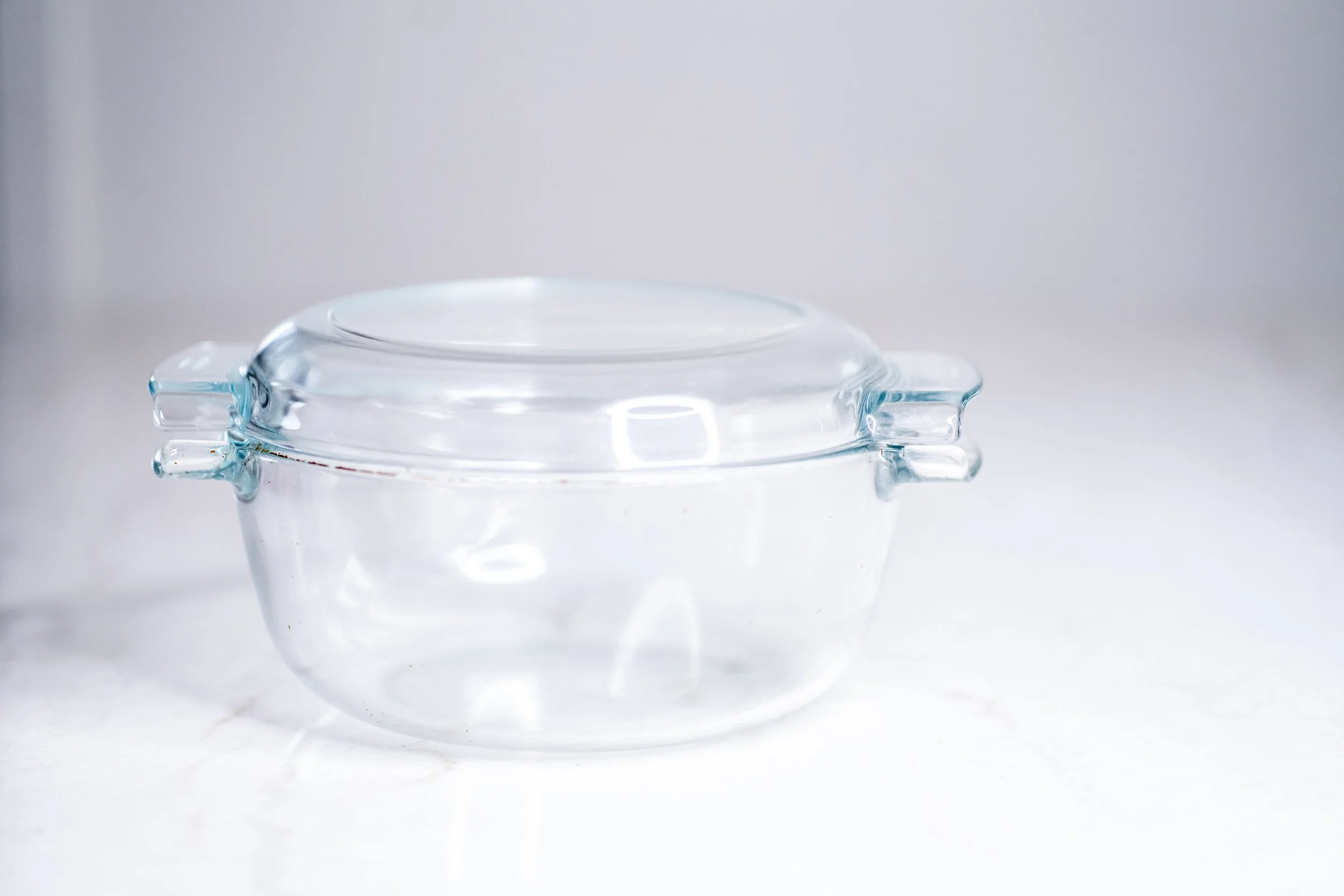 Vintage Pyrex de Corning France Clear Glass Casserole Dish with Lid