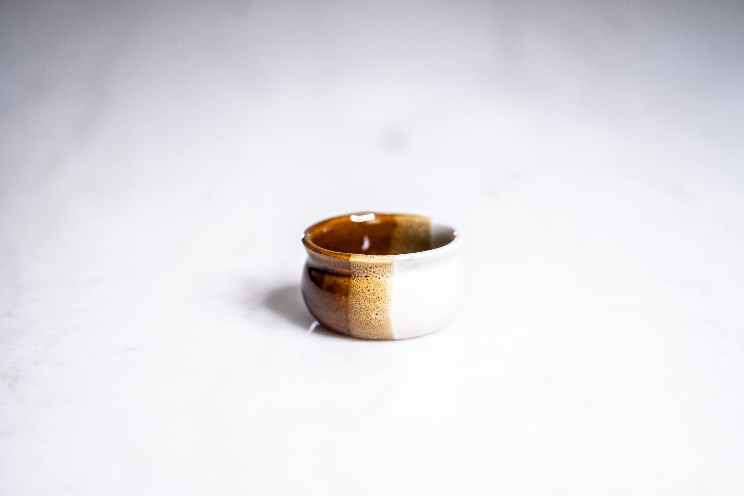 Handmade Two-Tone Mini Ceramic Individual Butter Crock
