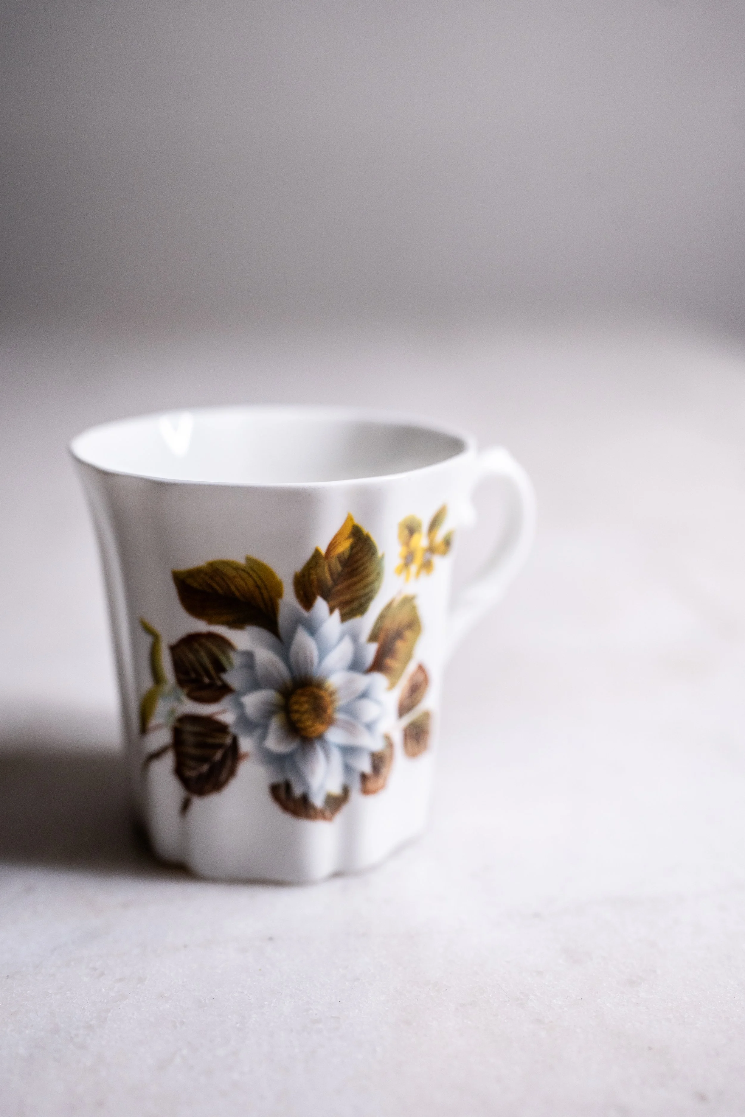 Vintage Royal Grafton Fine Bone China Floral Coffee Mug - Made in England