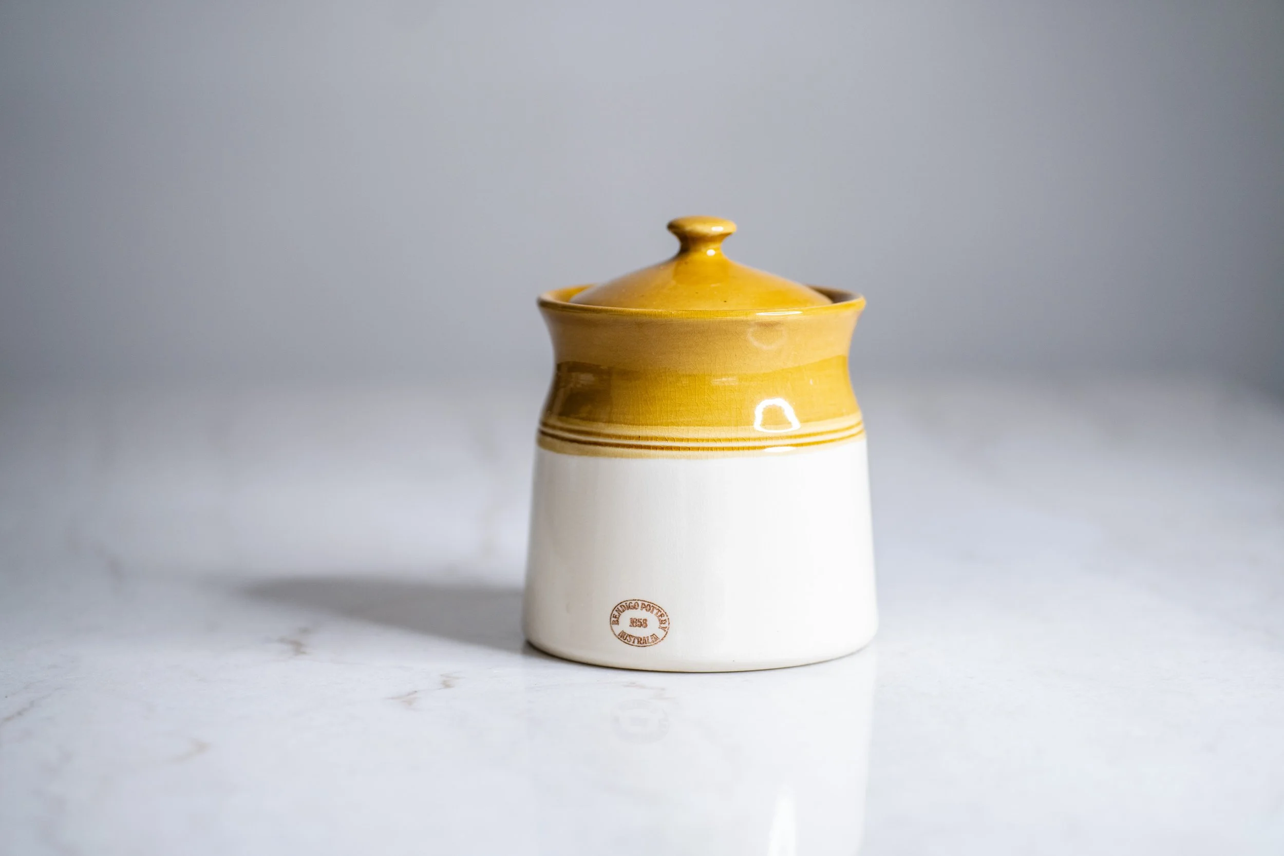 Vintage Bendigo Pottery Heritage Australia Two-Tone Lidded Storage Canister