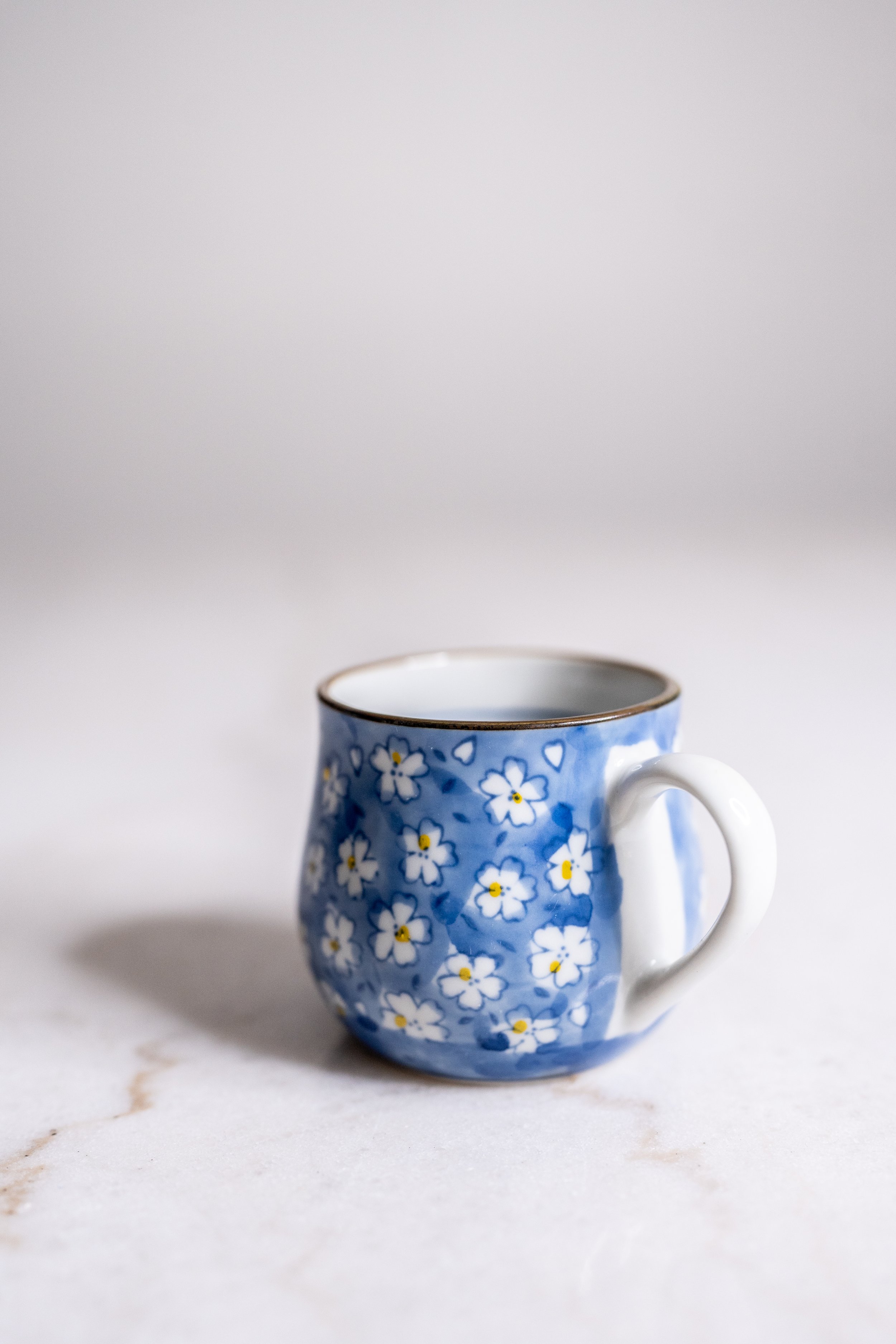 Vintage Style White Daisy Ceramic Tea & Coffee Mug