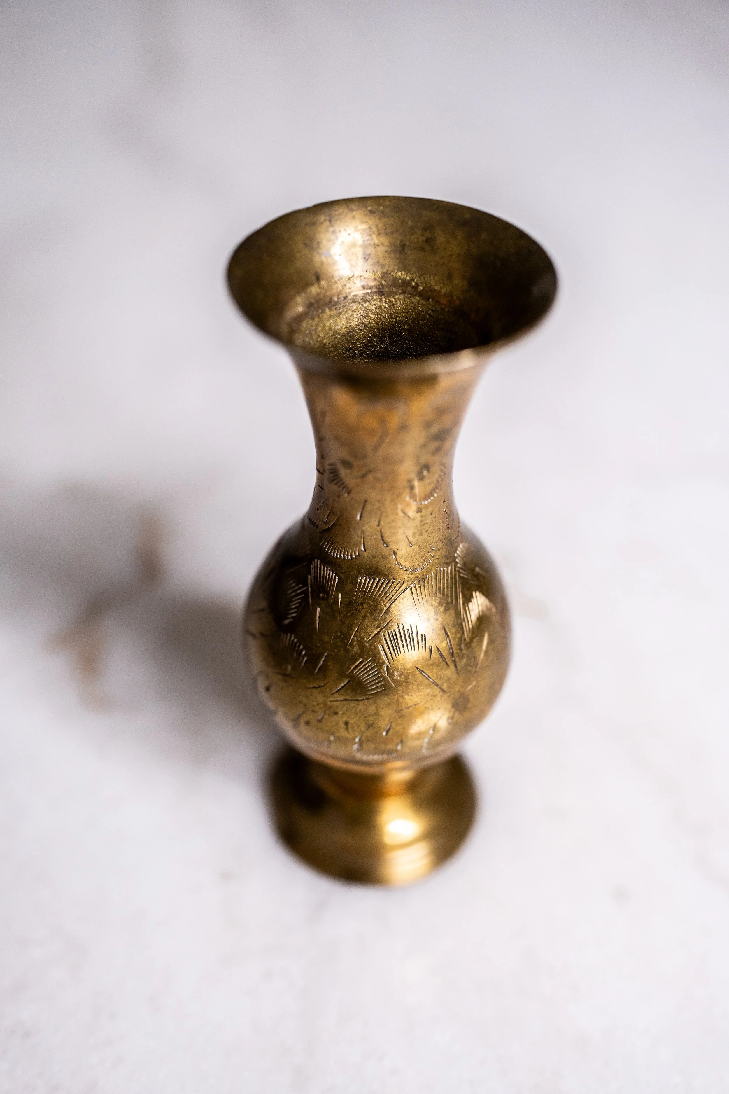 Etched Brass Mini Bud Vase