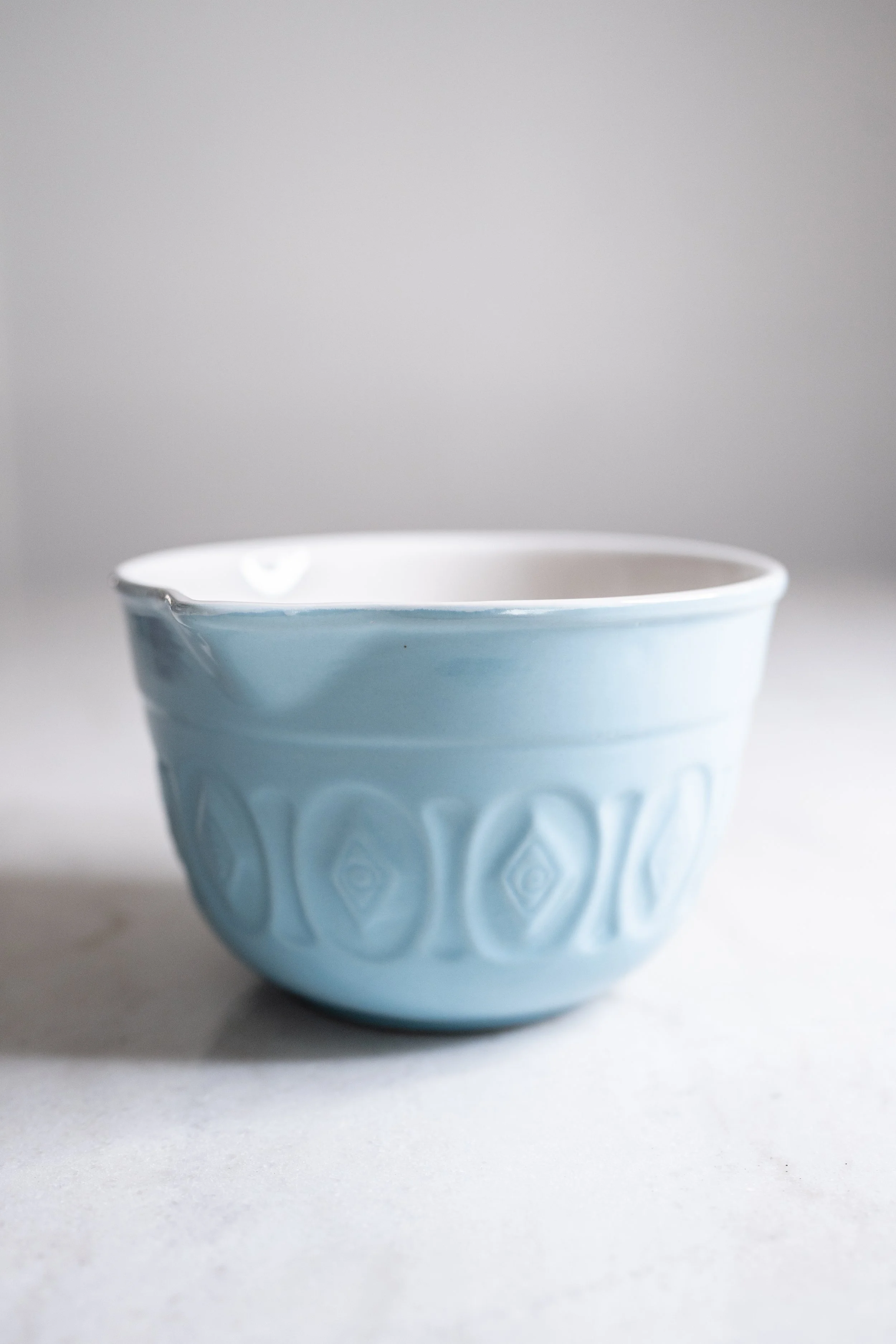 Vintage Pastel Blue Ceramic Batter Bowl