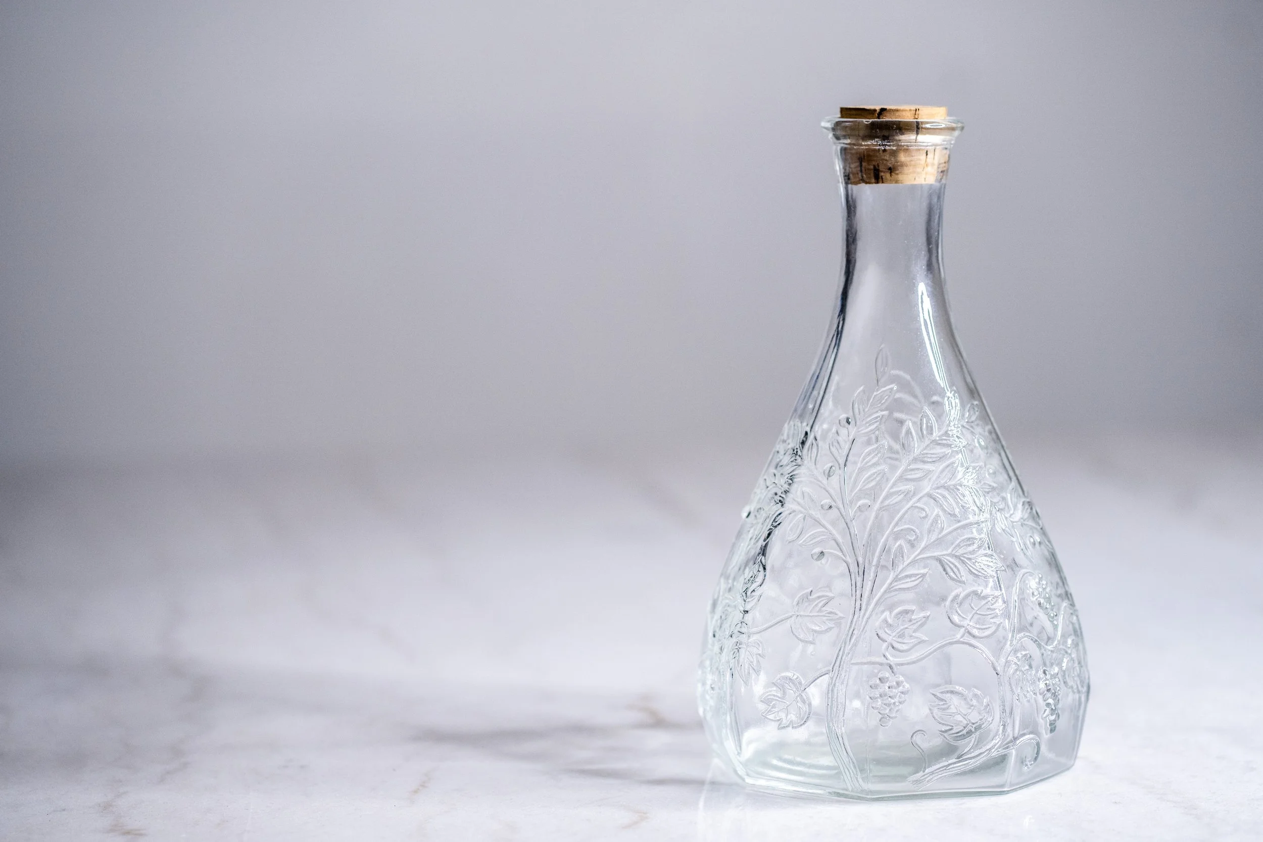 1970s Vintage Italian Pressed Glass Oil & Wine Carafe Flask