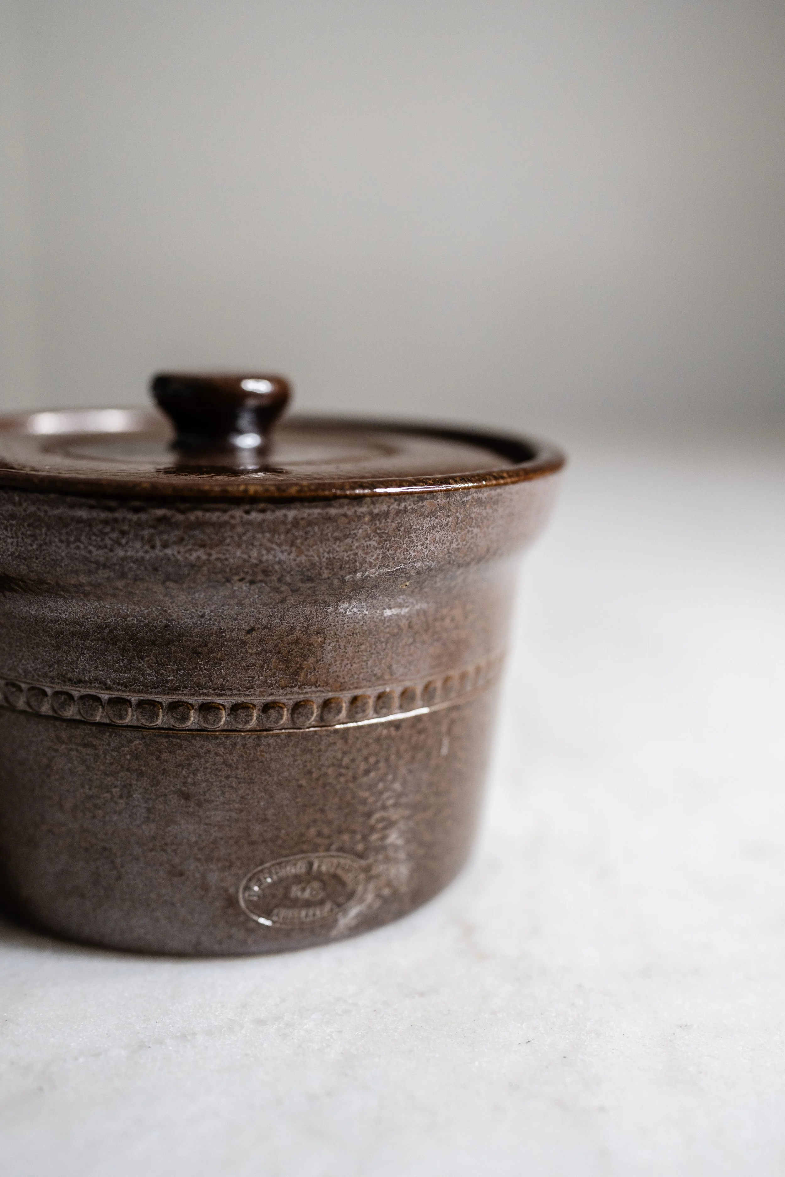 Vintage Bendigo Pottery Epsom Ware Lidded Stoneware Crock