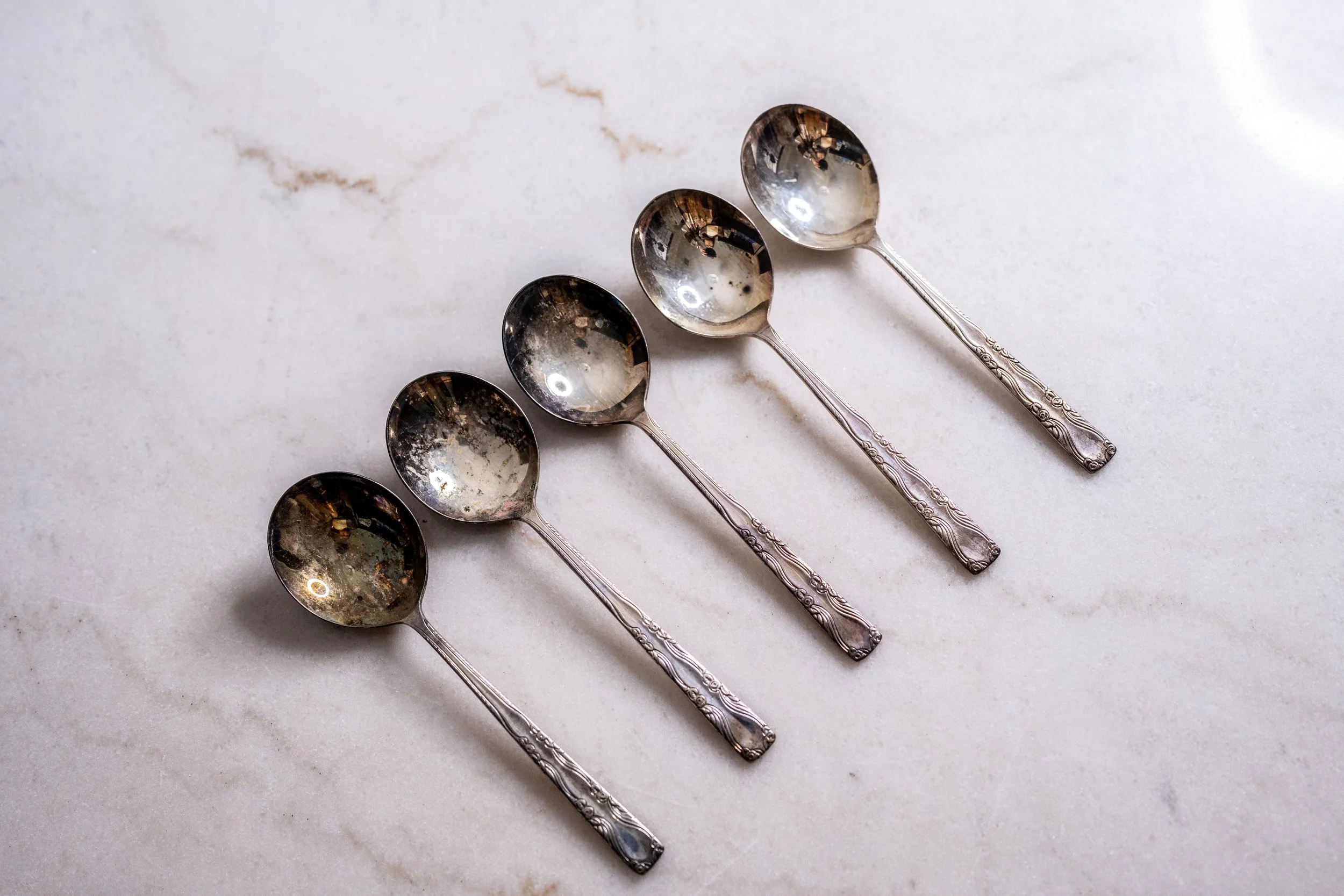 Vintage Grosvenor Charm EPNS Silver Plated Soup Spoons - Set of 5 Australian Cutlery