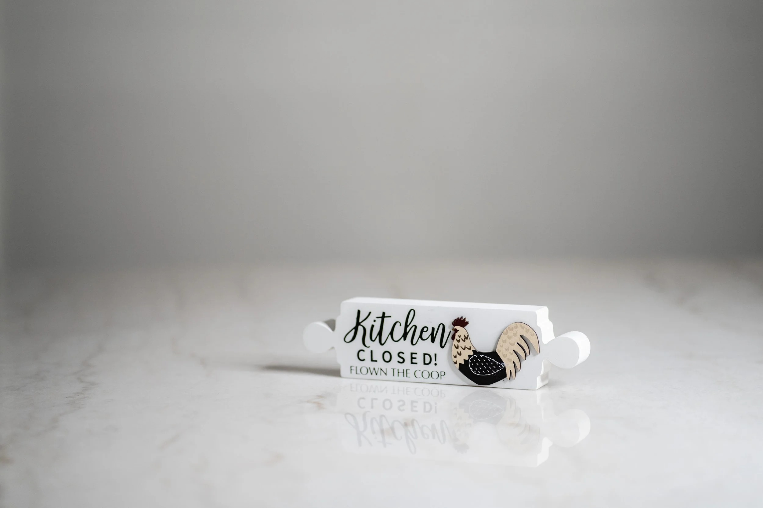 Country Farmhouse Rolling Pin Kitchen Closed Block Sign