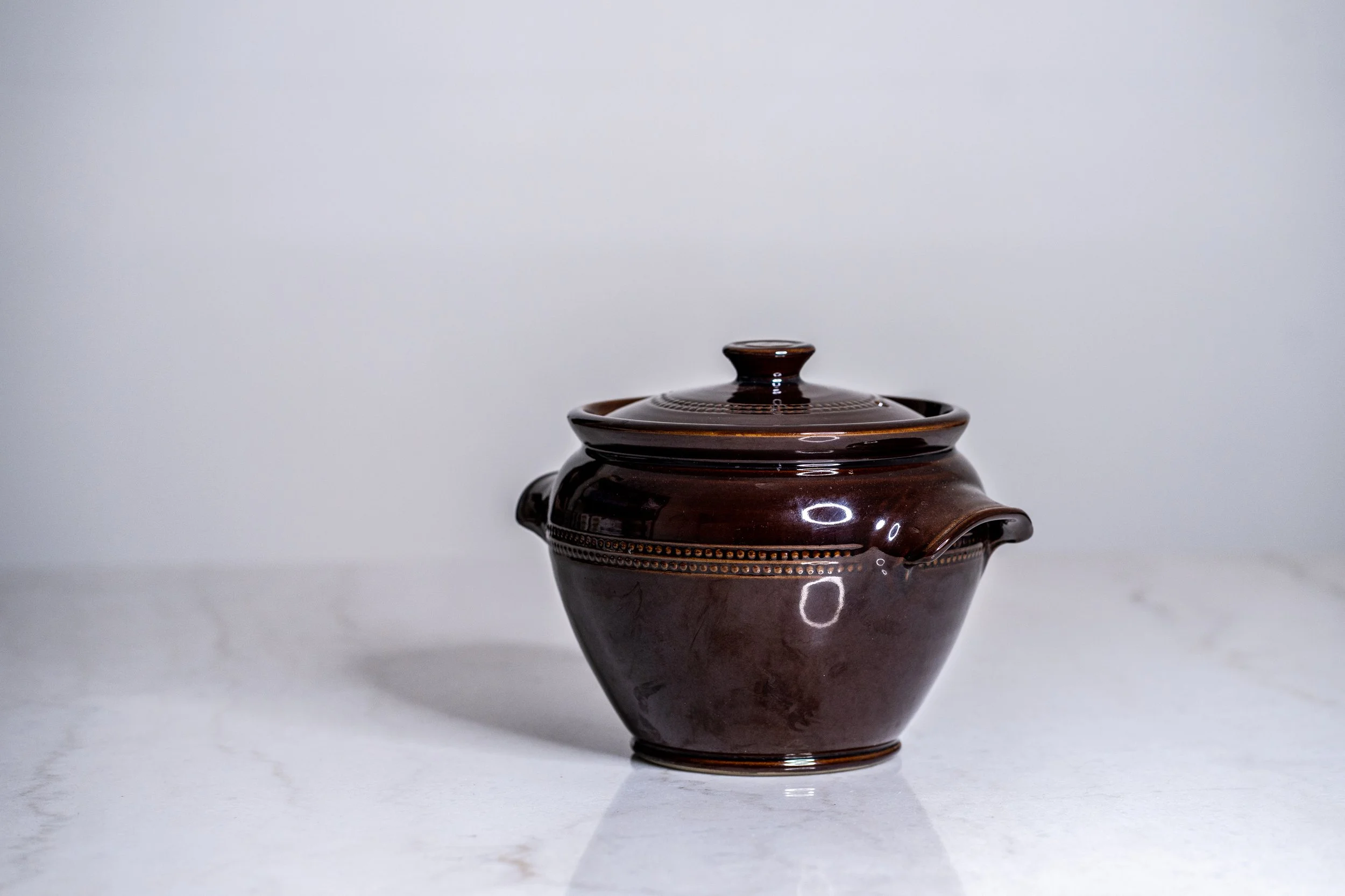 Vintage Pearsons of Chesterfield Brown Glazed Lidded Soup Pot England