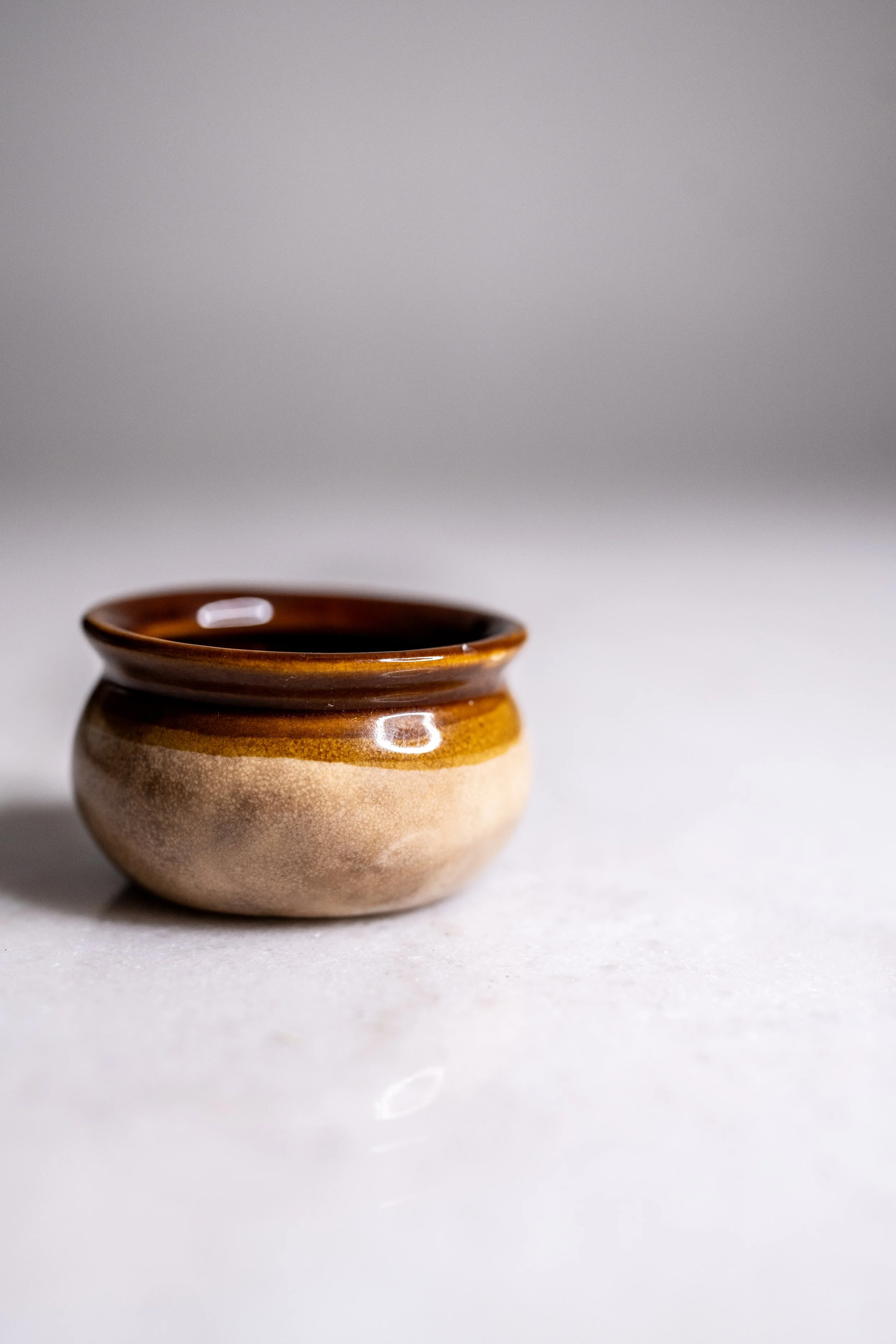 Vintage Armbee Two-Tone Mini Stoneware Crock / Butter Pot