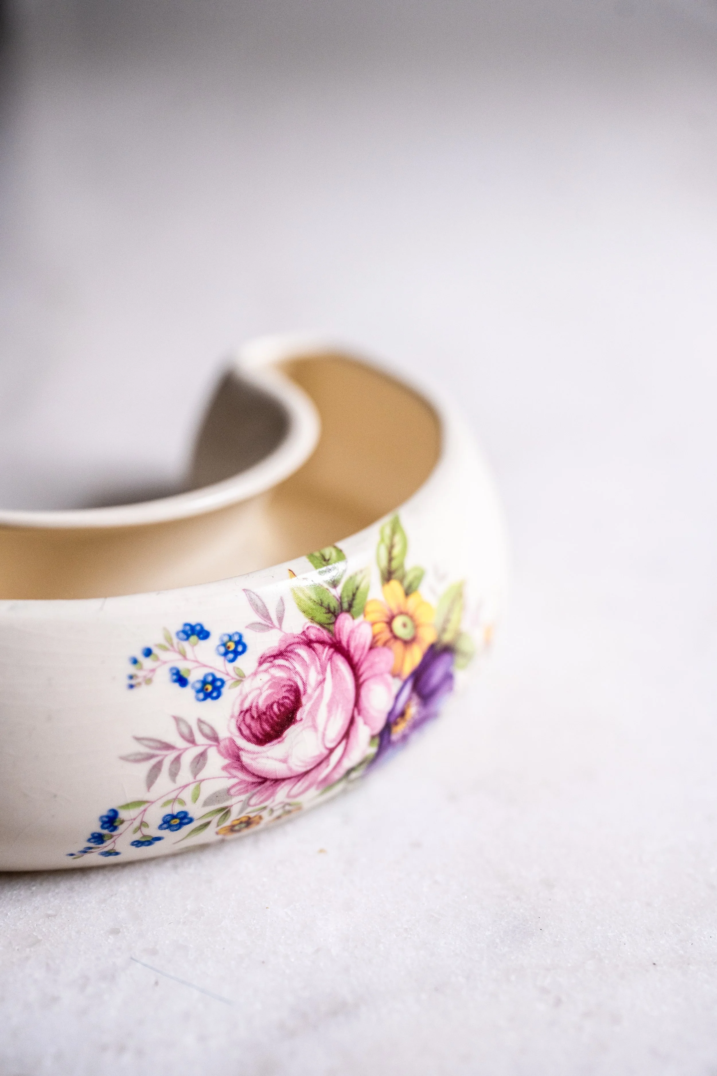 Vintage Axe Vale Pottery Crescent Trough Flower Vase - Devon England