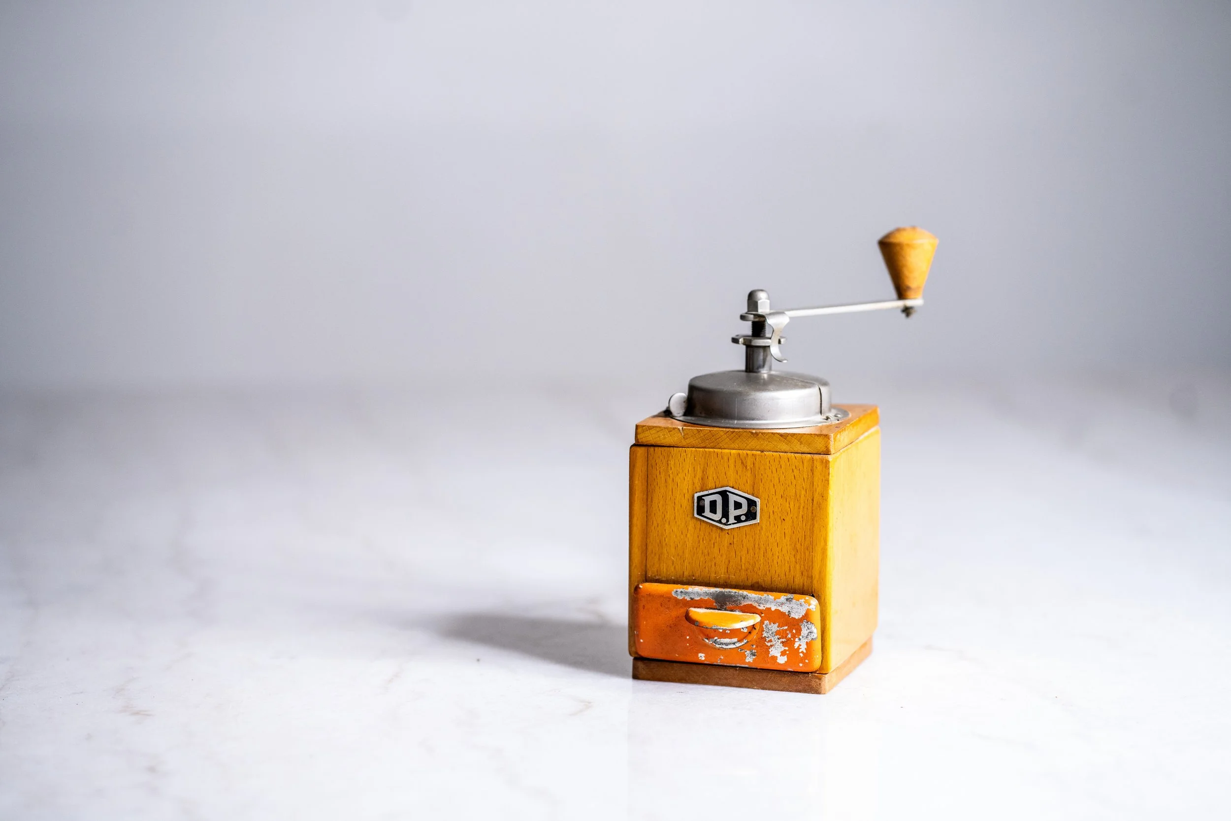 Vintage Mid-Century Italian Manual Coffee Grinder by DP