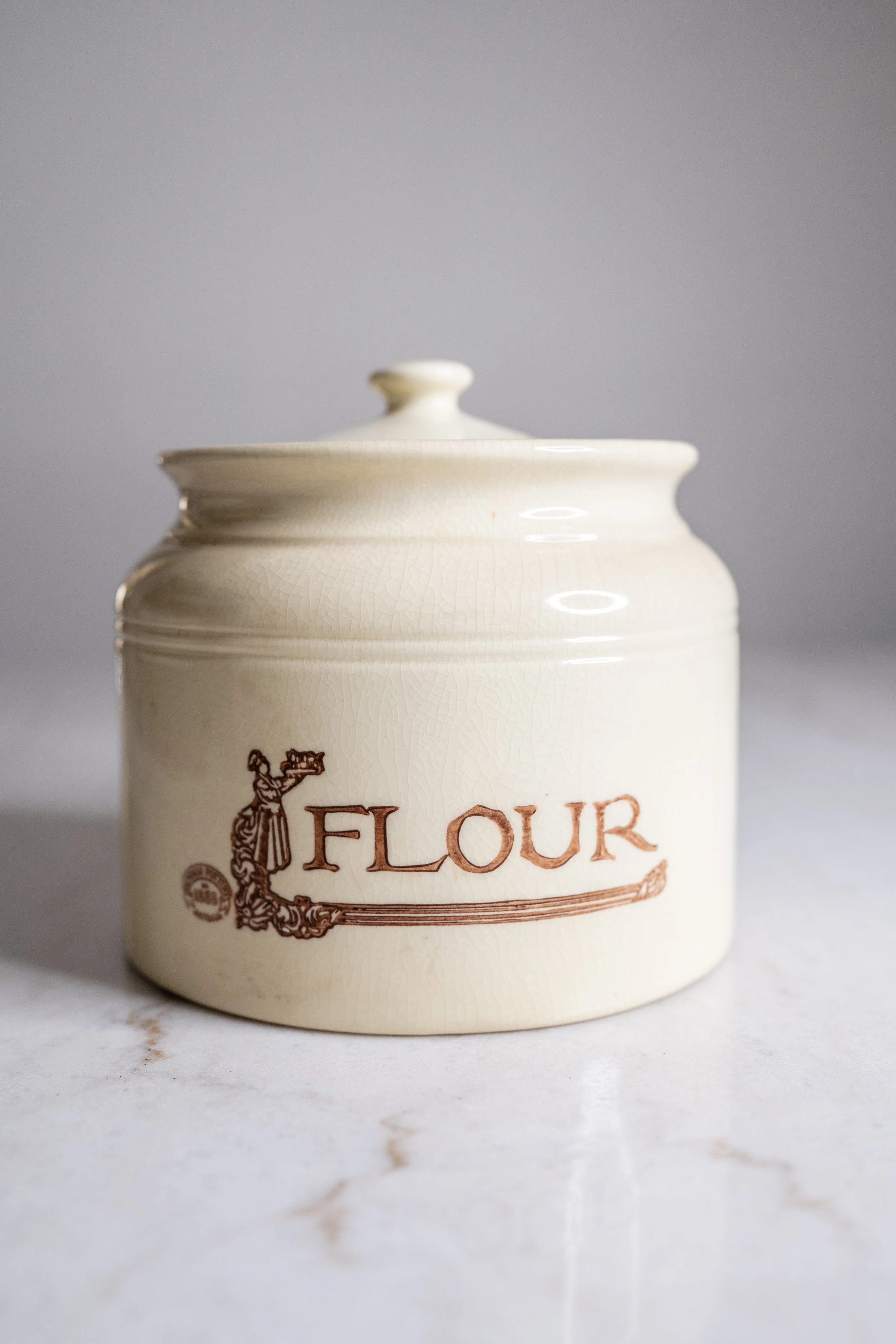Vintage Bendigo Pottery Epsom Ware Flour Storage Canister