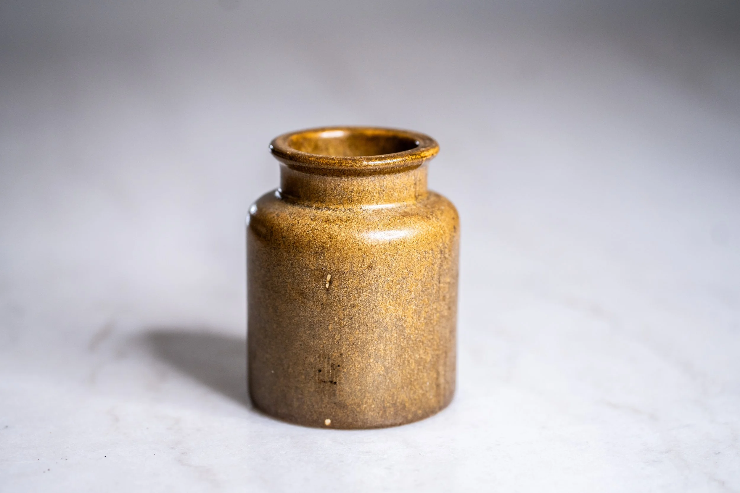 English Salt-Glaze Stoneware Inkwell Jar