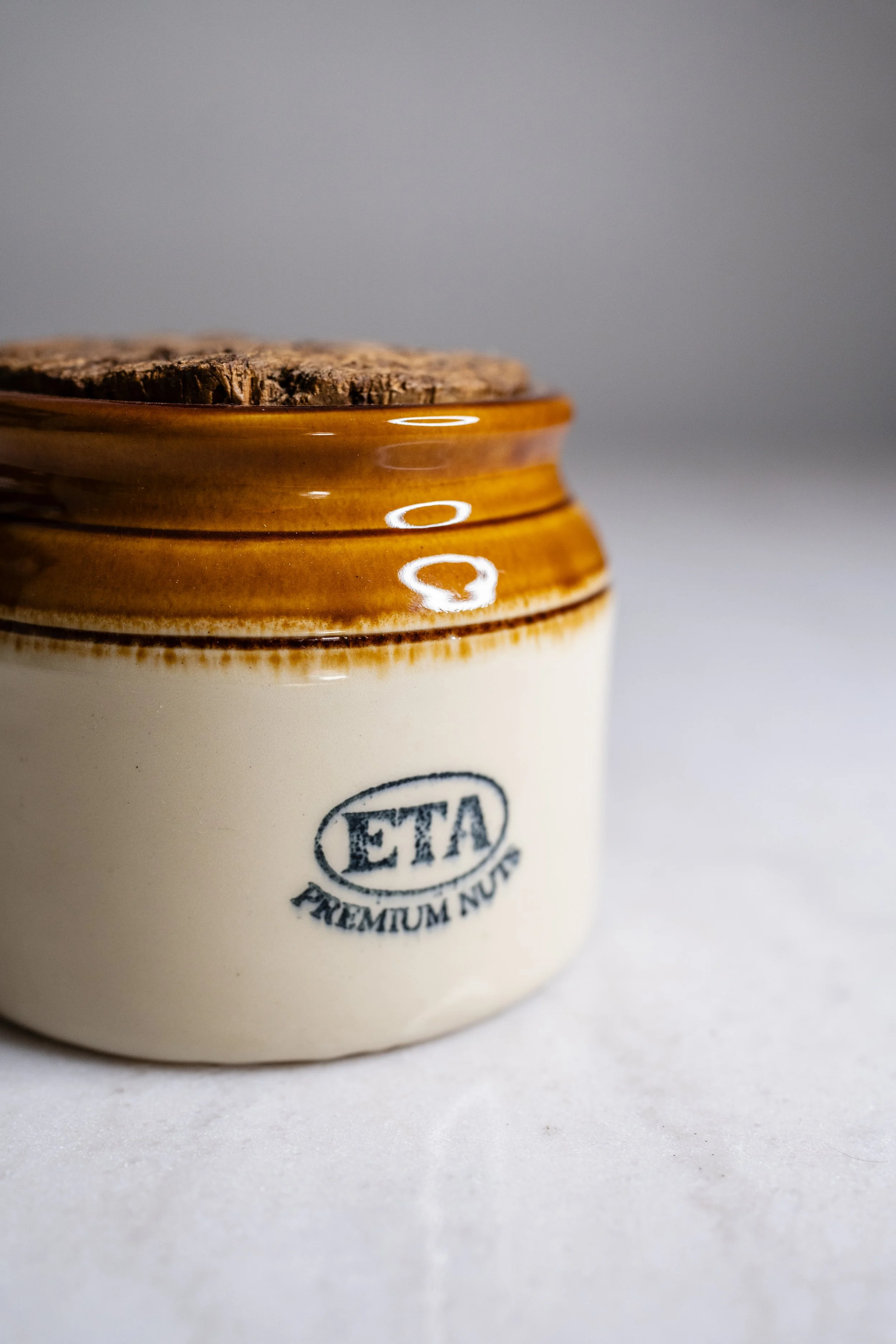 Vintage Bendigo Pottery ETA Premium Nuts Promotional Stoneware Canister