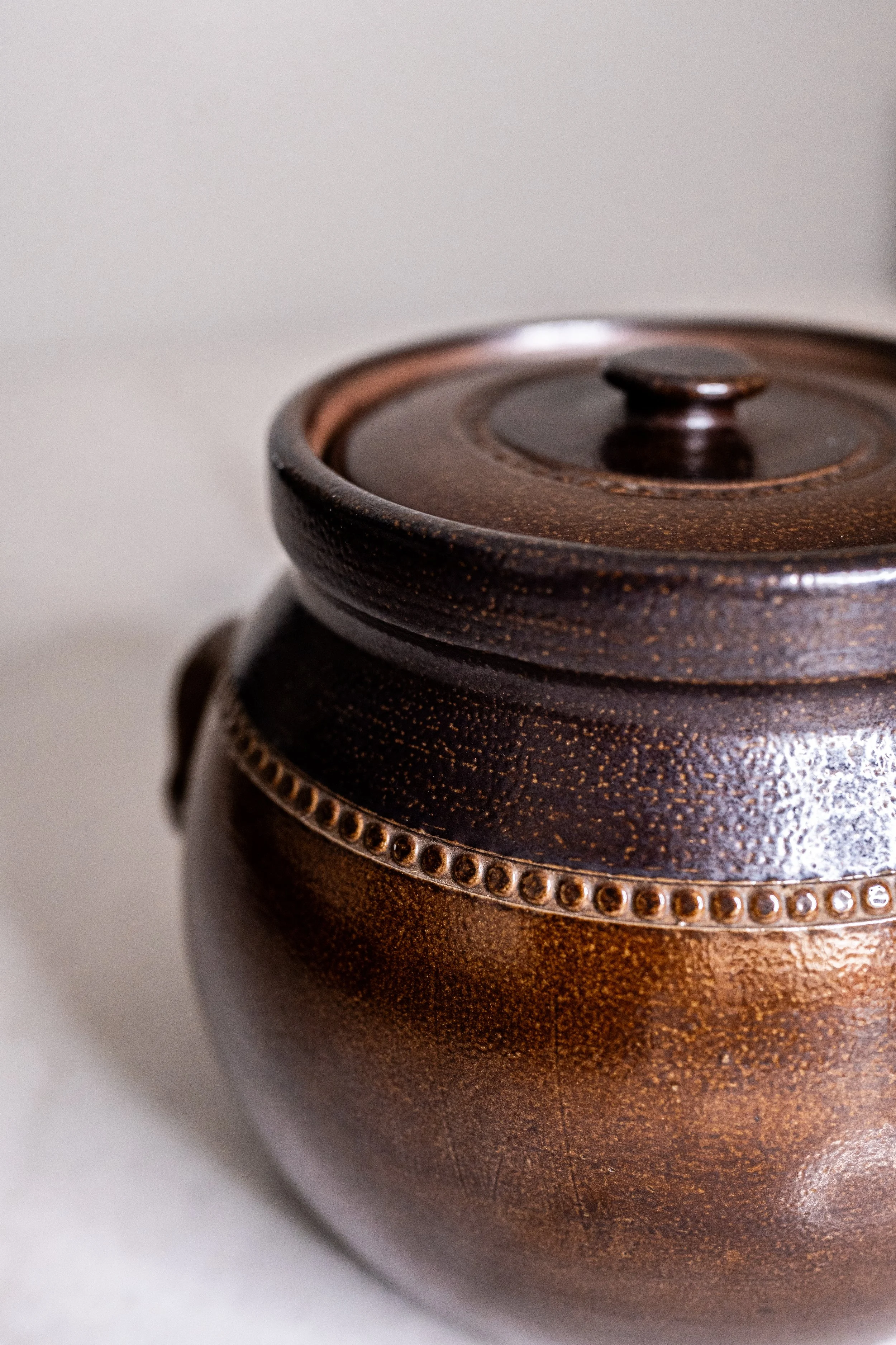 Vintage Bendigo Pottery Stoneware Lidded Crock