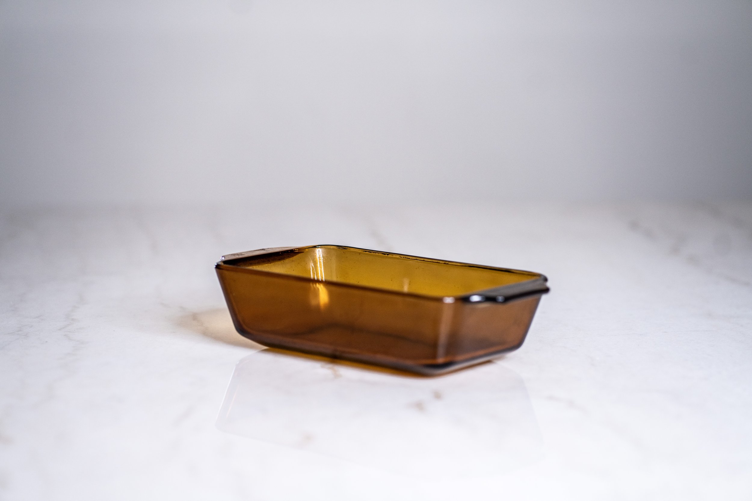 Vintage Anchor Hocking Amber Glass Baking Dish - Made in USA