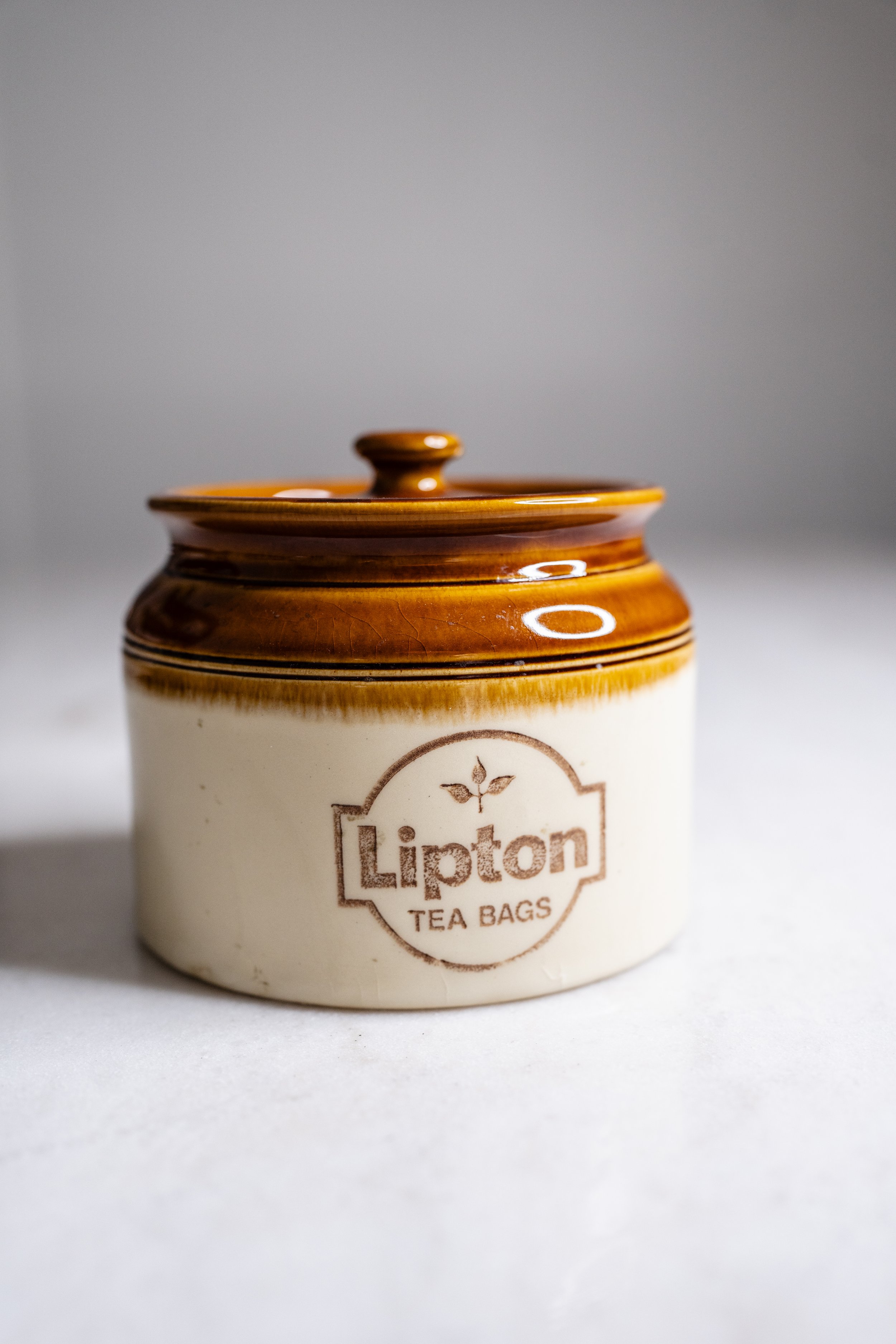 Vintage Bendigo Pottery Lipton Tea Bags Ceramic Canister