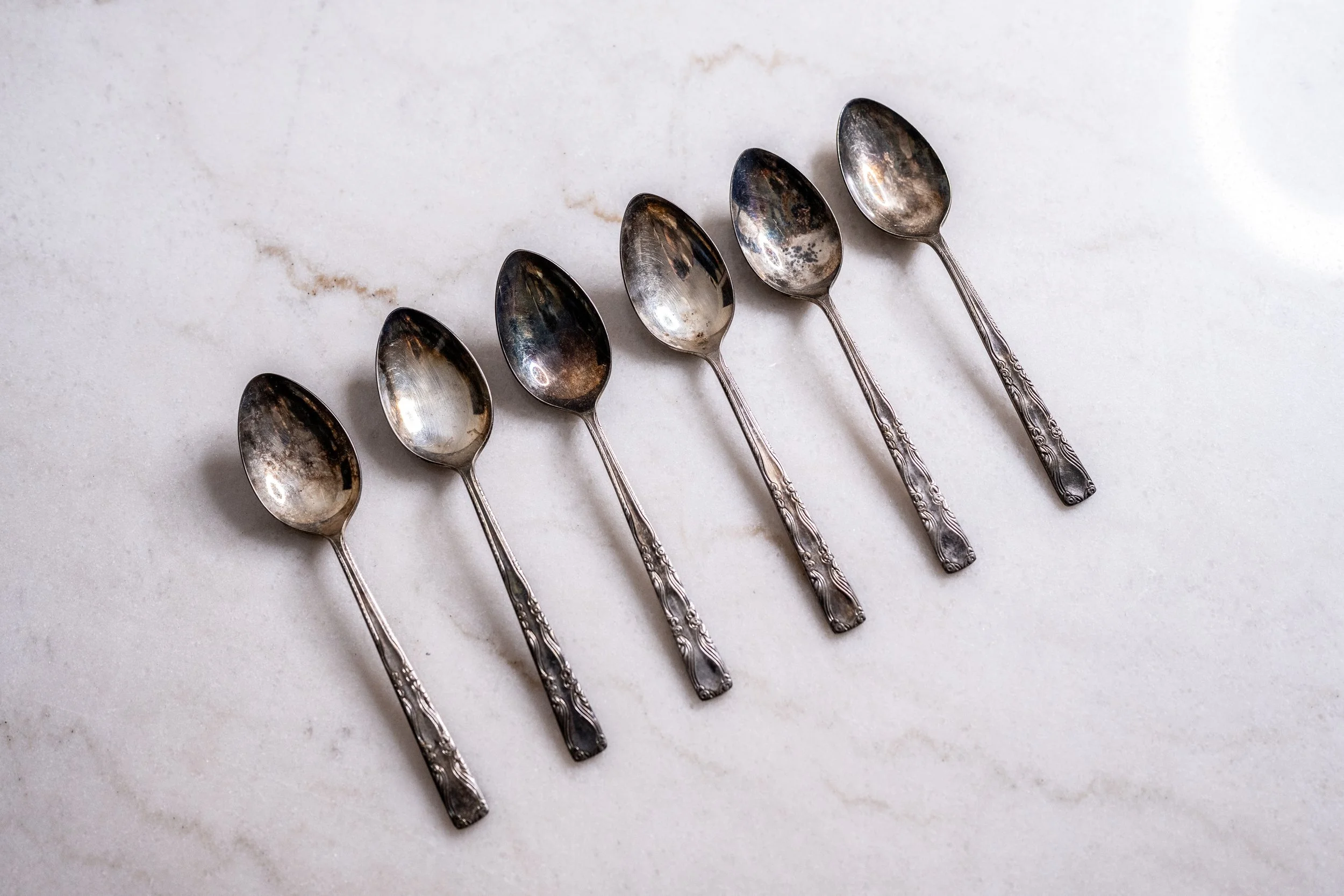 Vintage Grosvenor Charm EPNS Silver Plated Tablespoons - Set of 6 Oval Soup Spoons