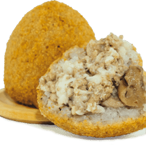 Arancino Vino rosso , Salsiccia e Funghi