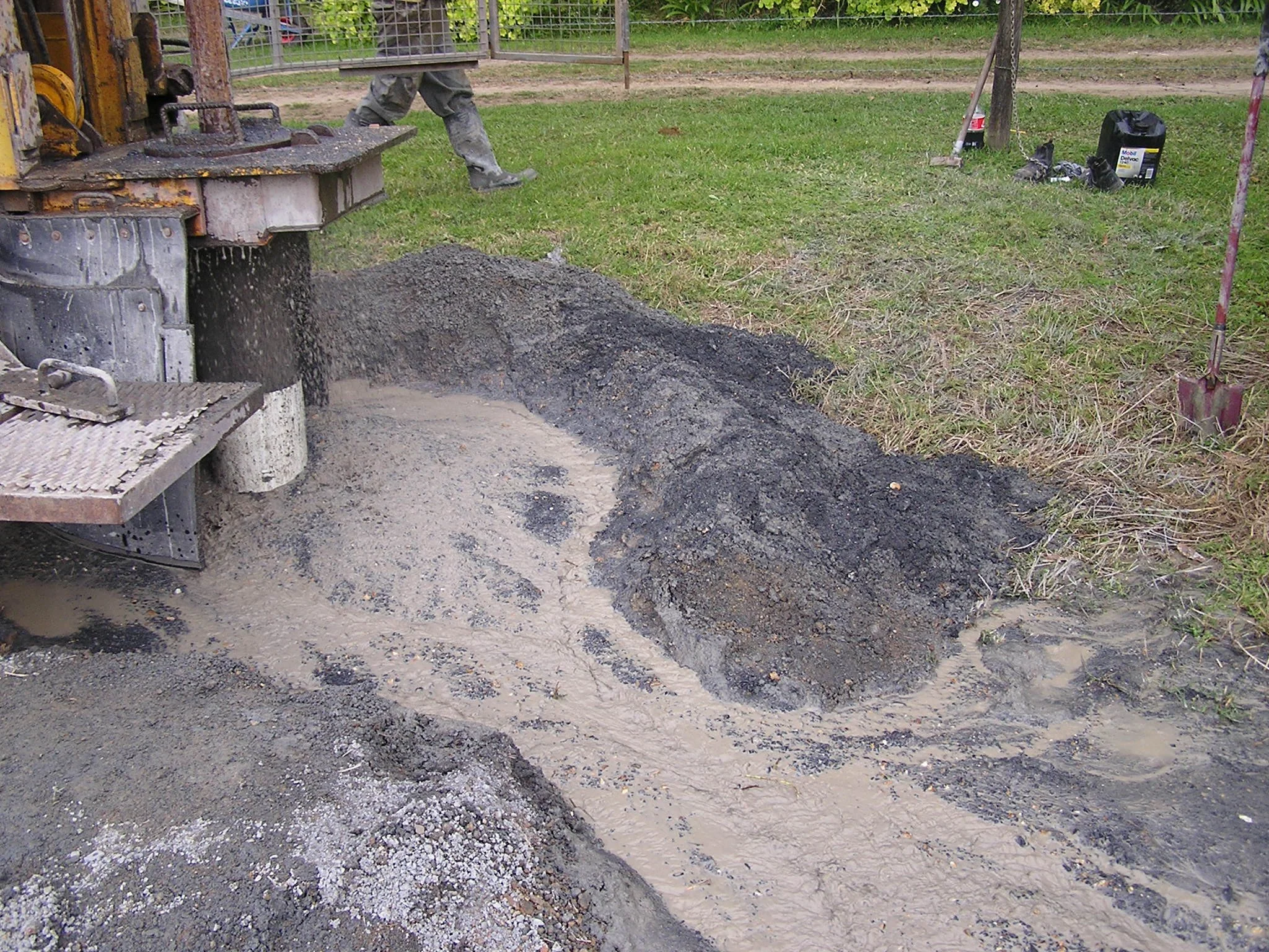 Water flowing from a bore hole