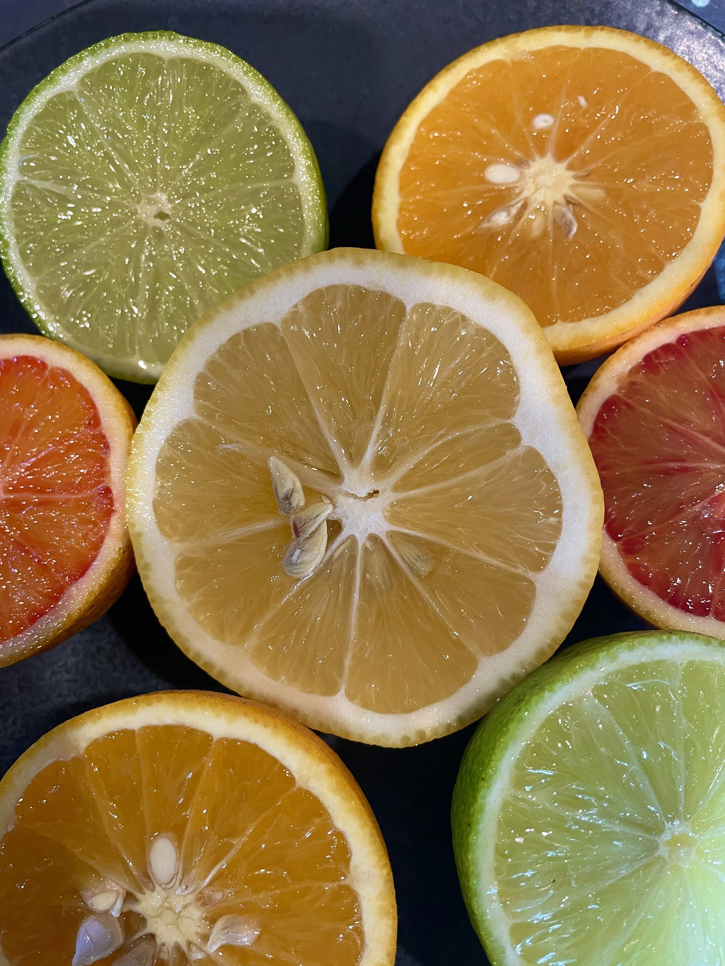 Sliced citrus fruits
