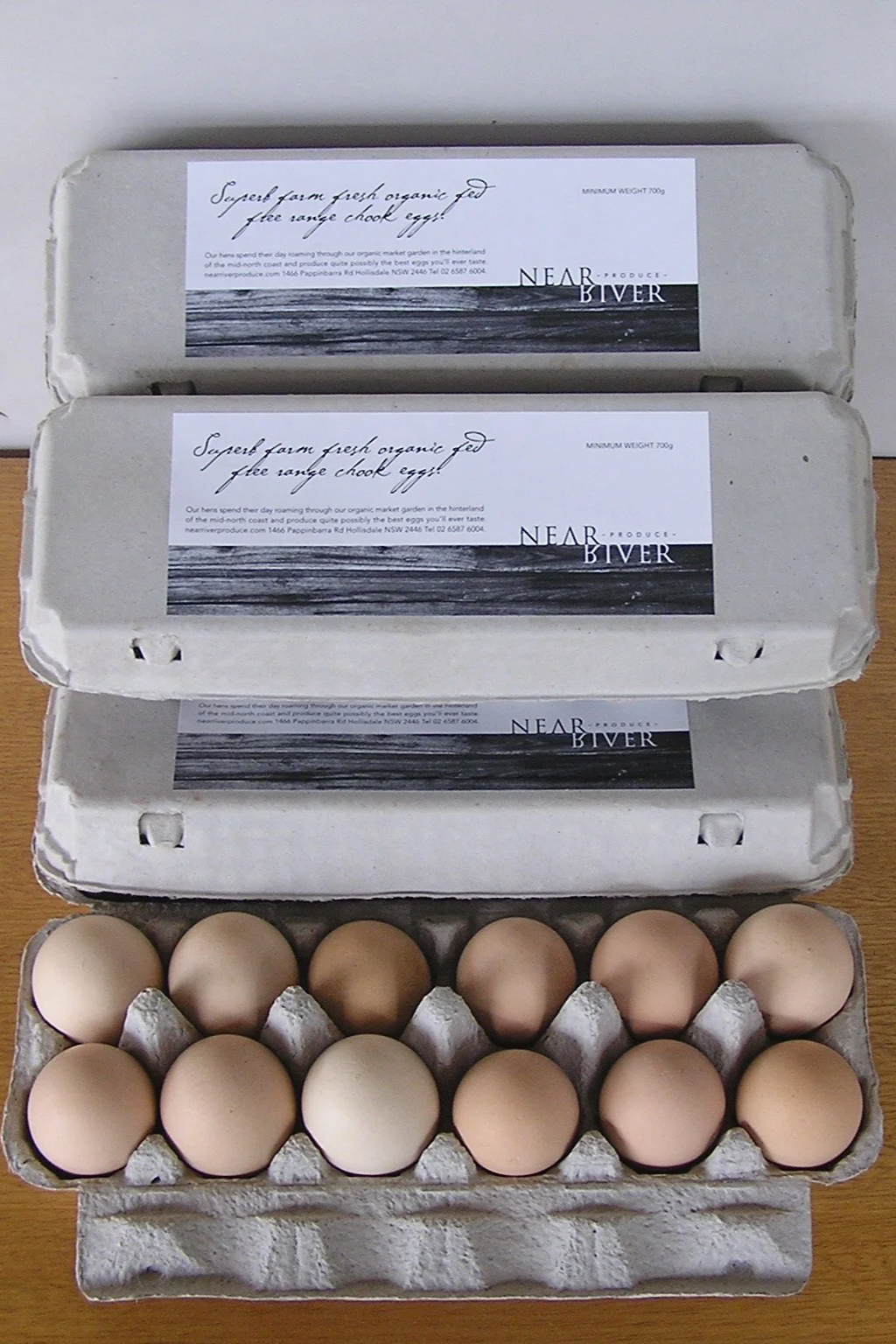 Boxed pasture raised eggs