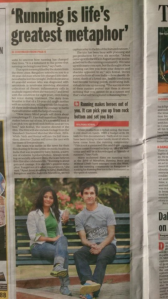 Article in Bangalore Mirror