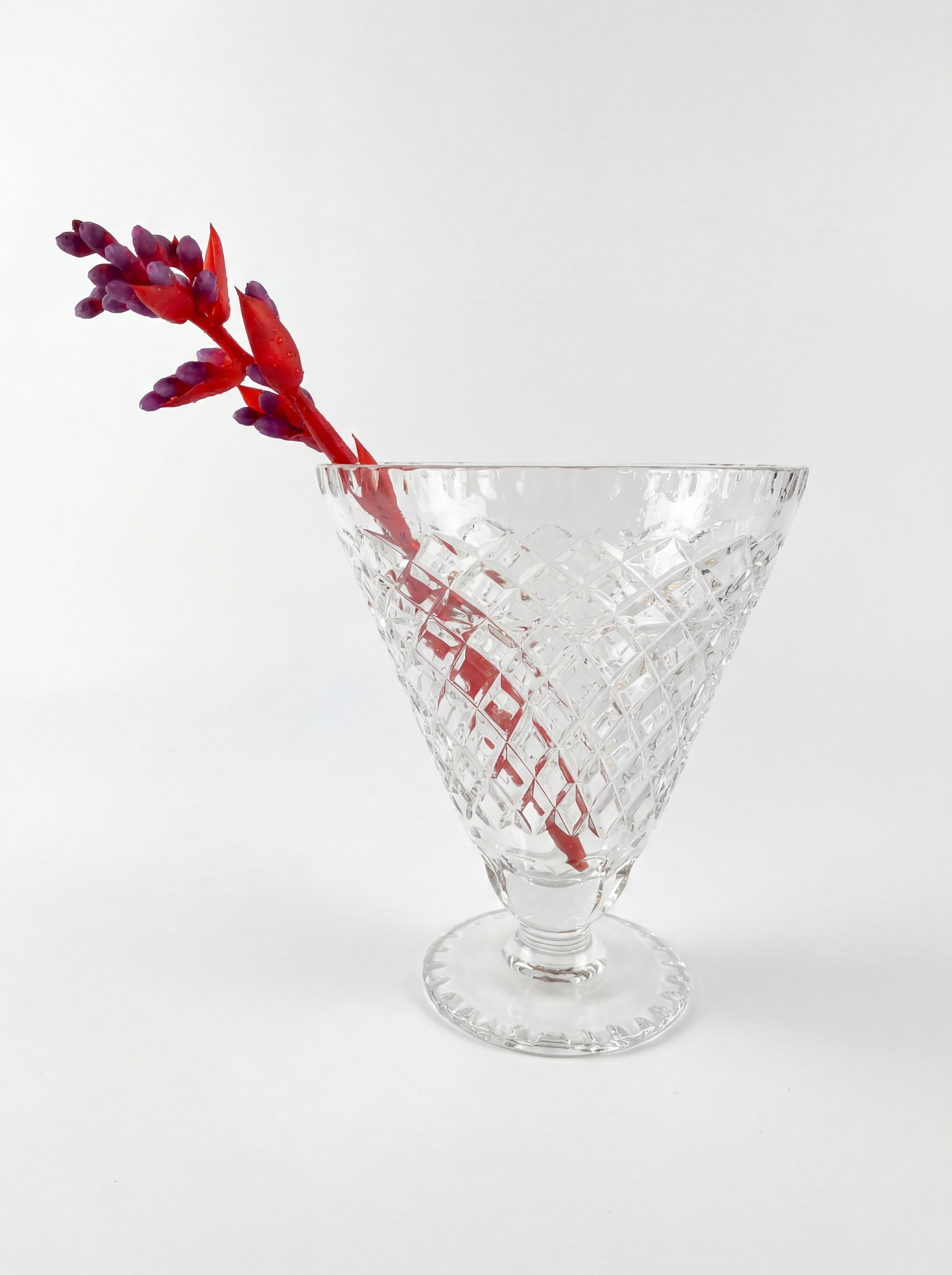 Vintage Crystal Fan Vase
