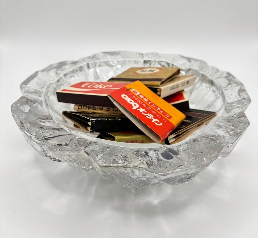 Hoya Japan 1970s Iceberg Crystal Ashtray