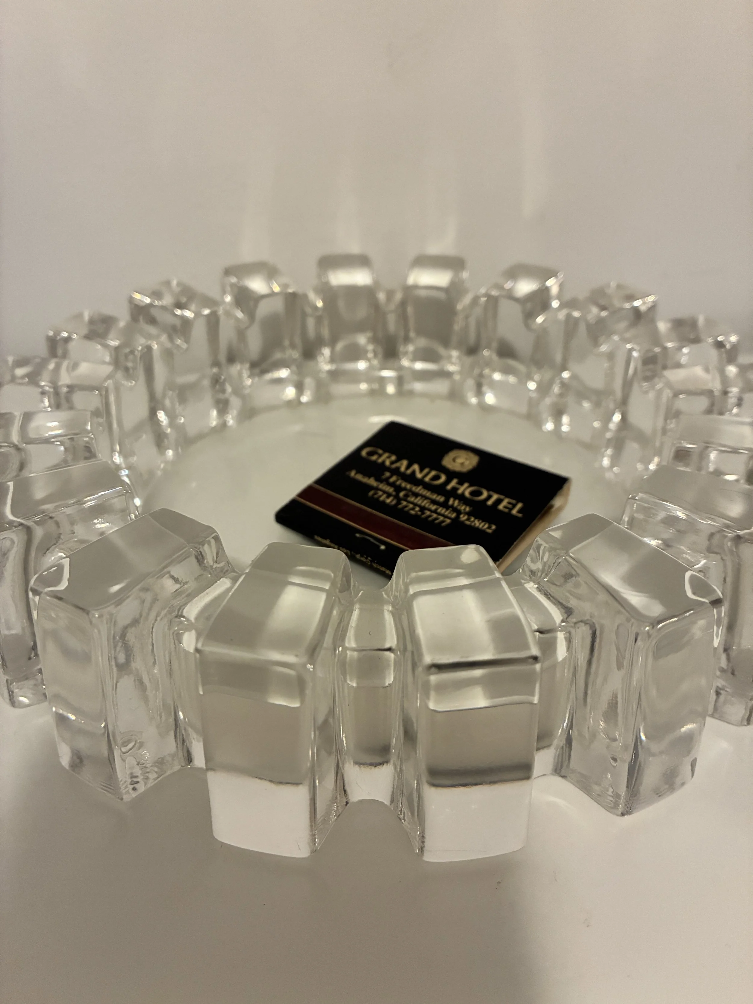Brutalist 1950s Crystal Ashtray Objet