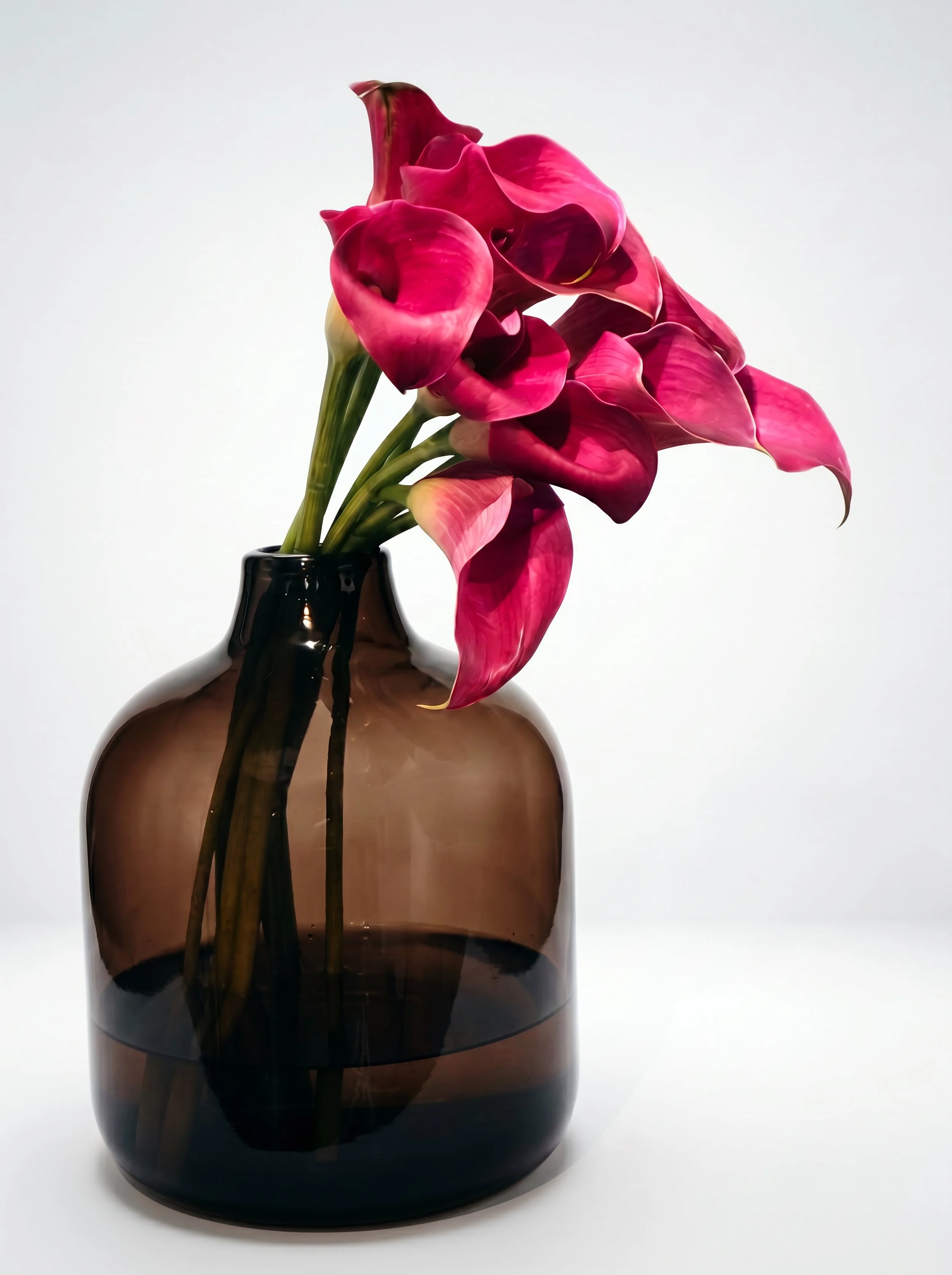 Chocolate Brown Heavy Vintage Vase